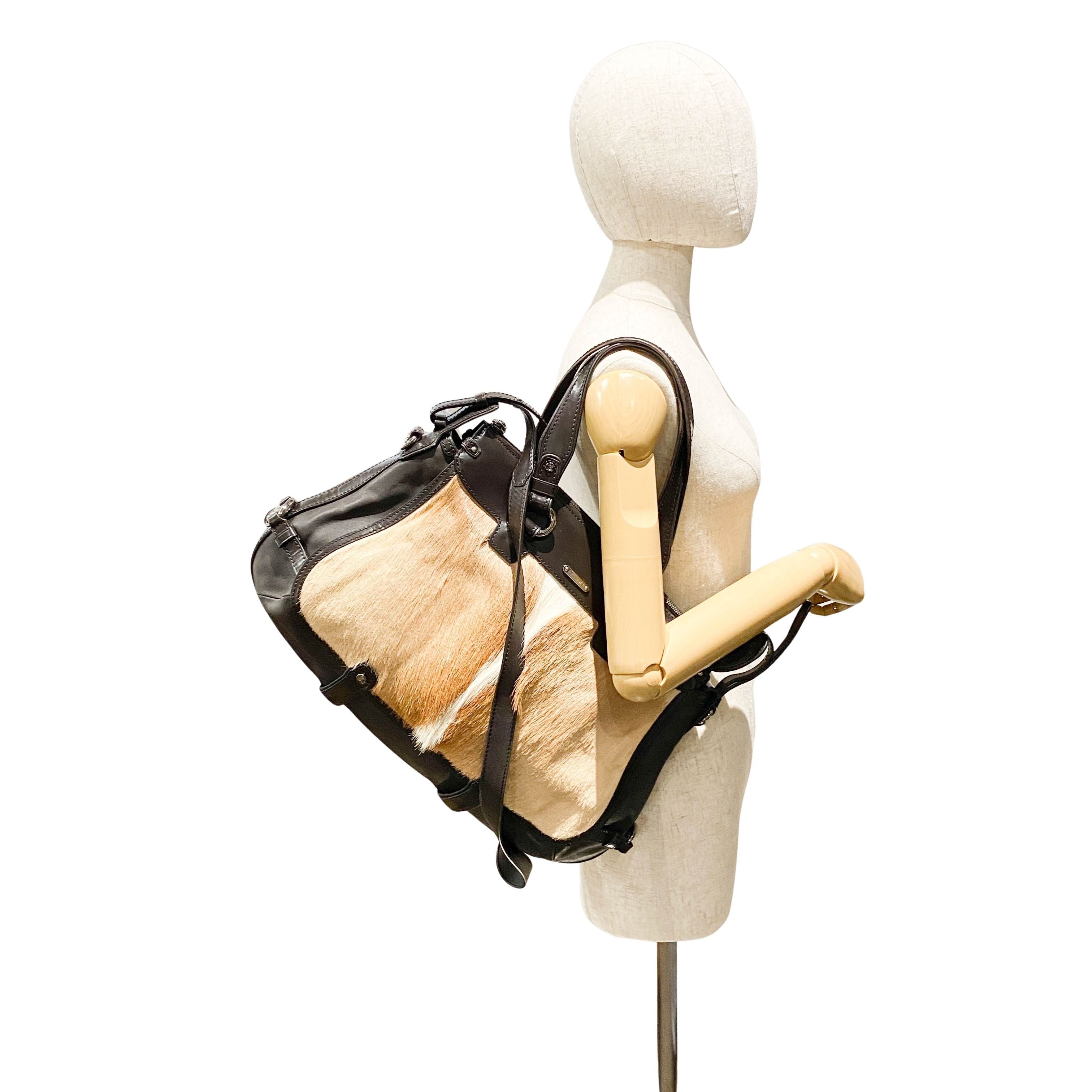 Archive Leather/Pony Hair Shoulder Bag