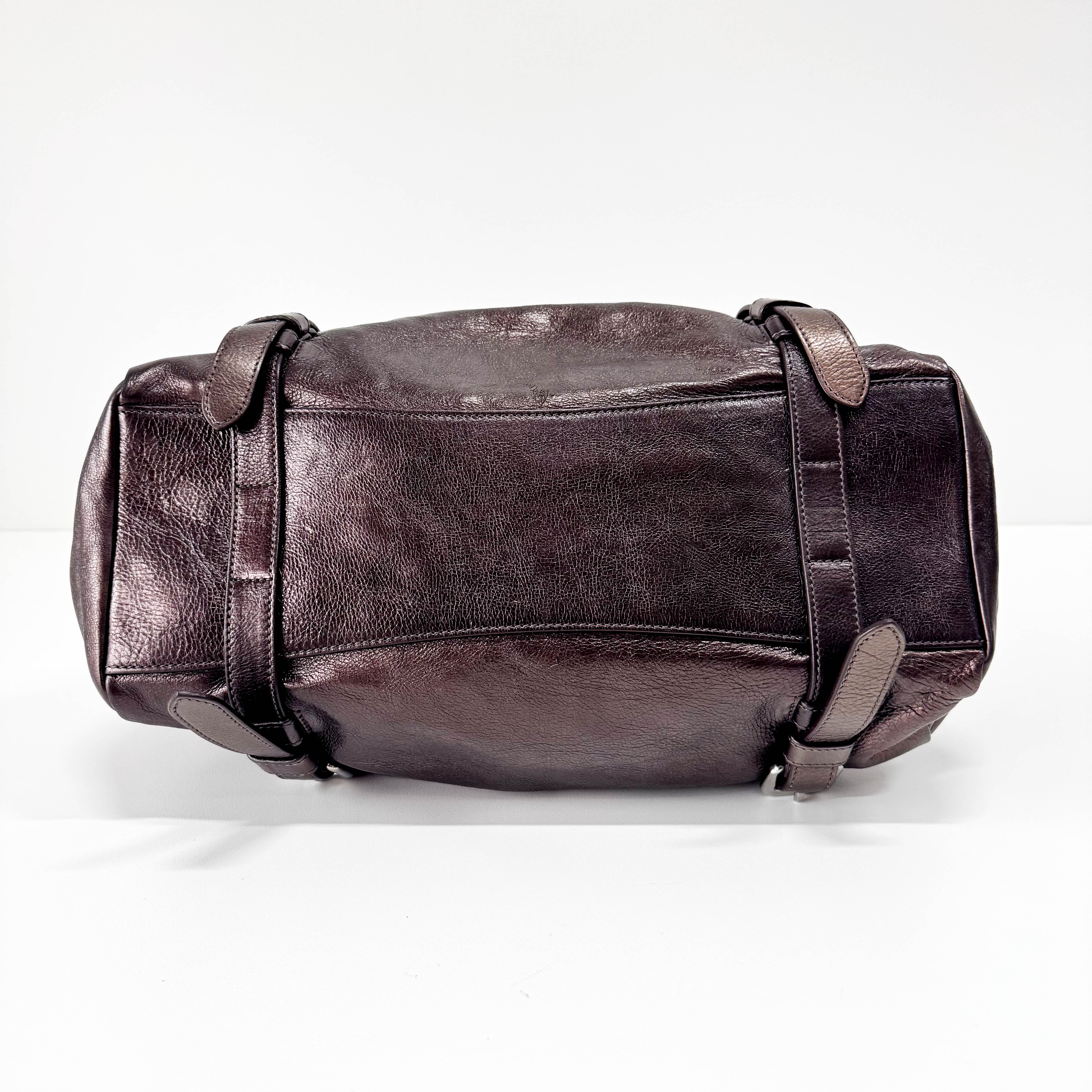 Metaric Bronze Leather Shoulder Bag