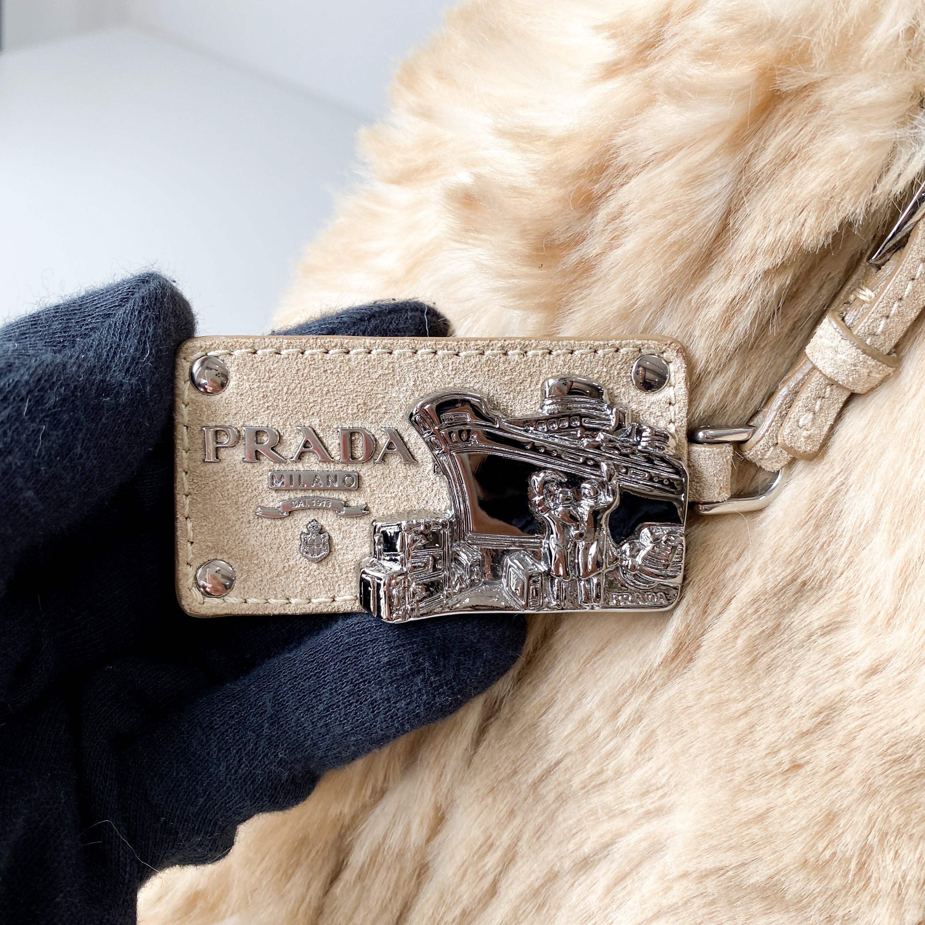 Canapa Beige Fur Tote Bag