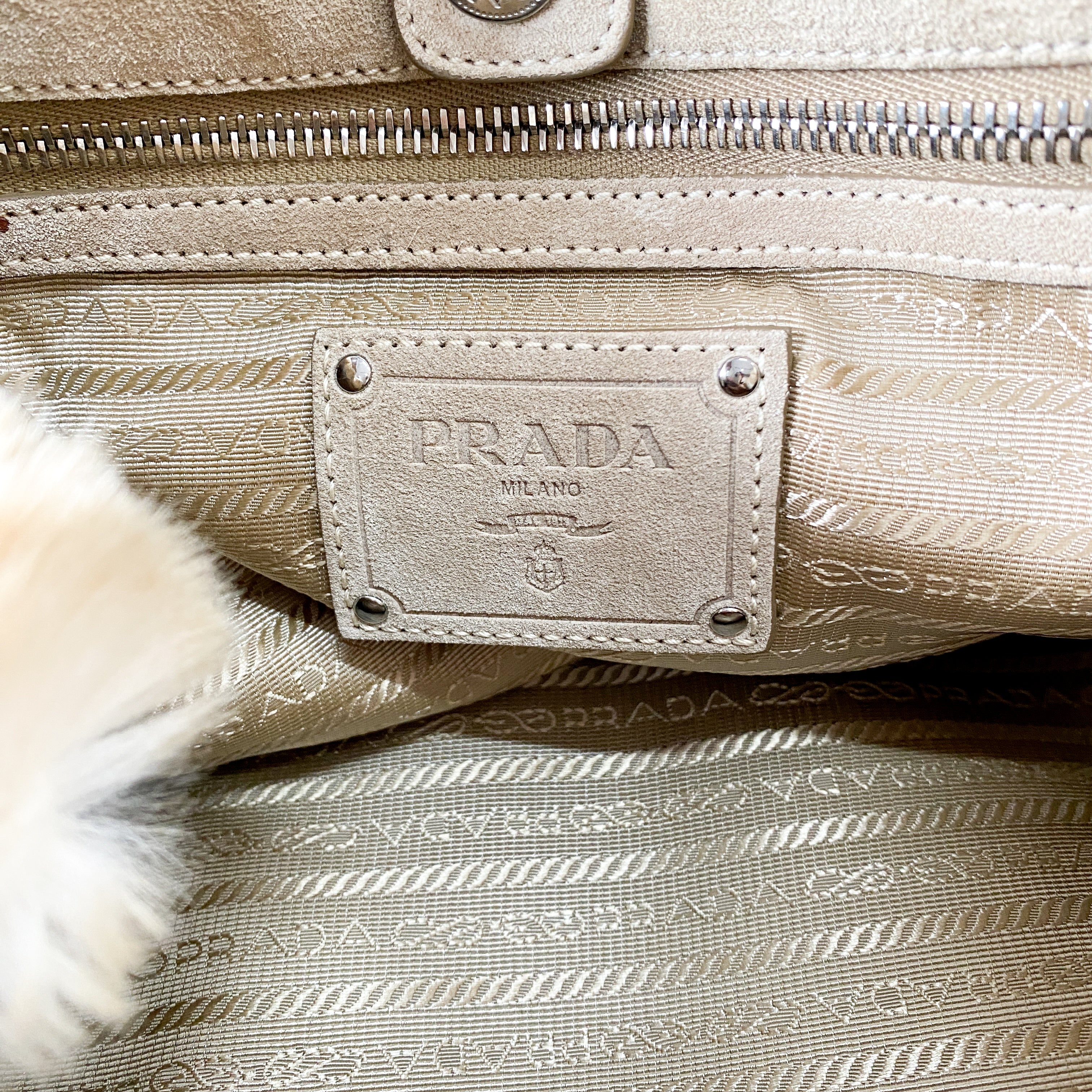 Canapa Beige Fur Tote Bag