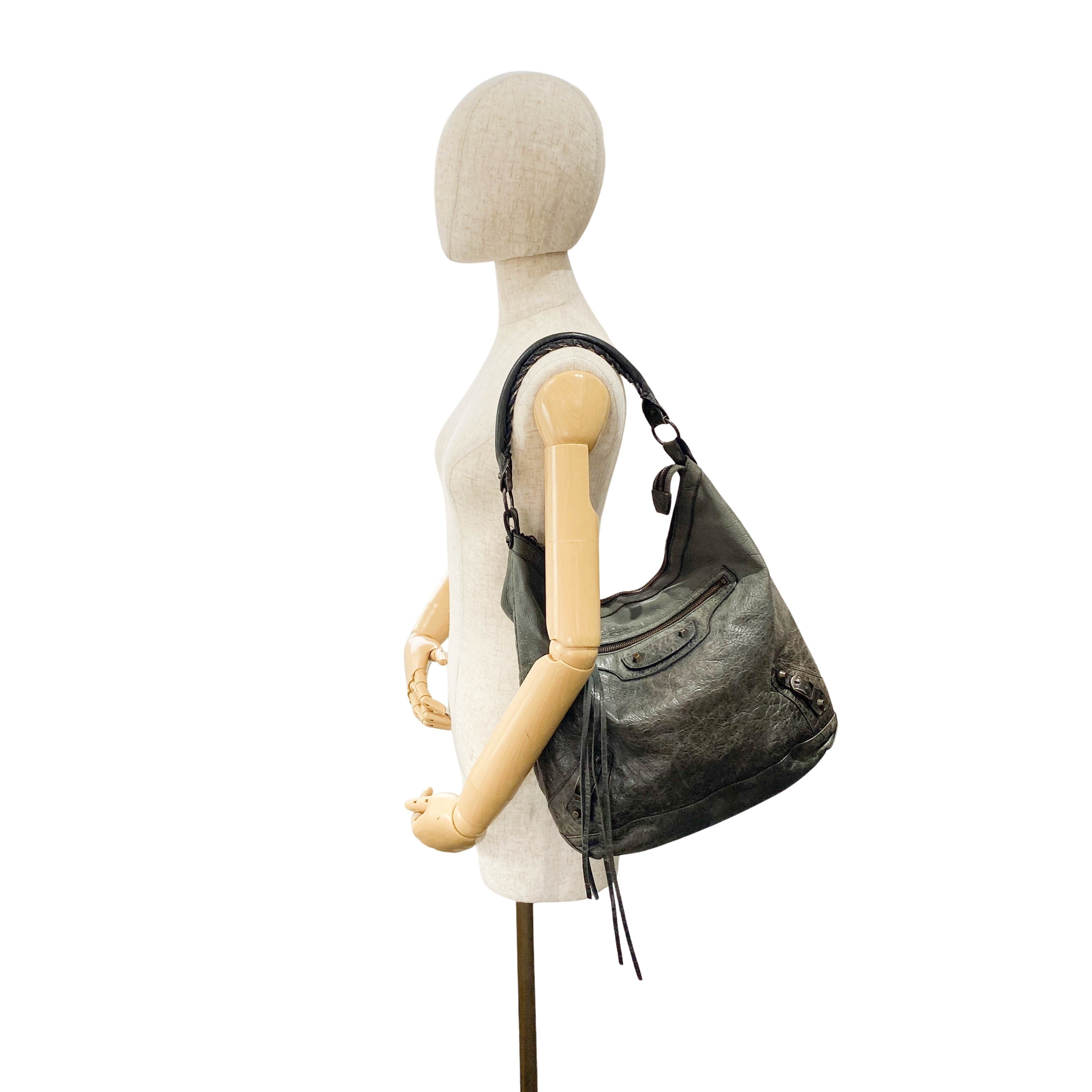 The Day Grey Leather Shoulder Bag