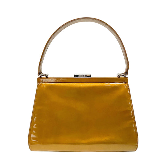 Golden Coated Canvas Shoulder Bag