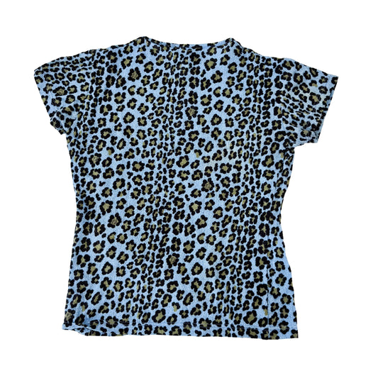 Vintage Cotton T-Shirt with Leopard Print Size 38