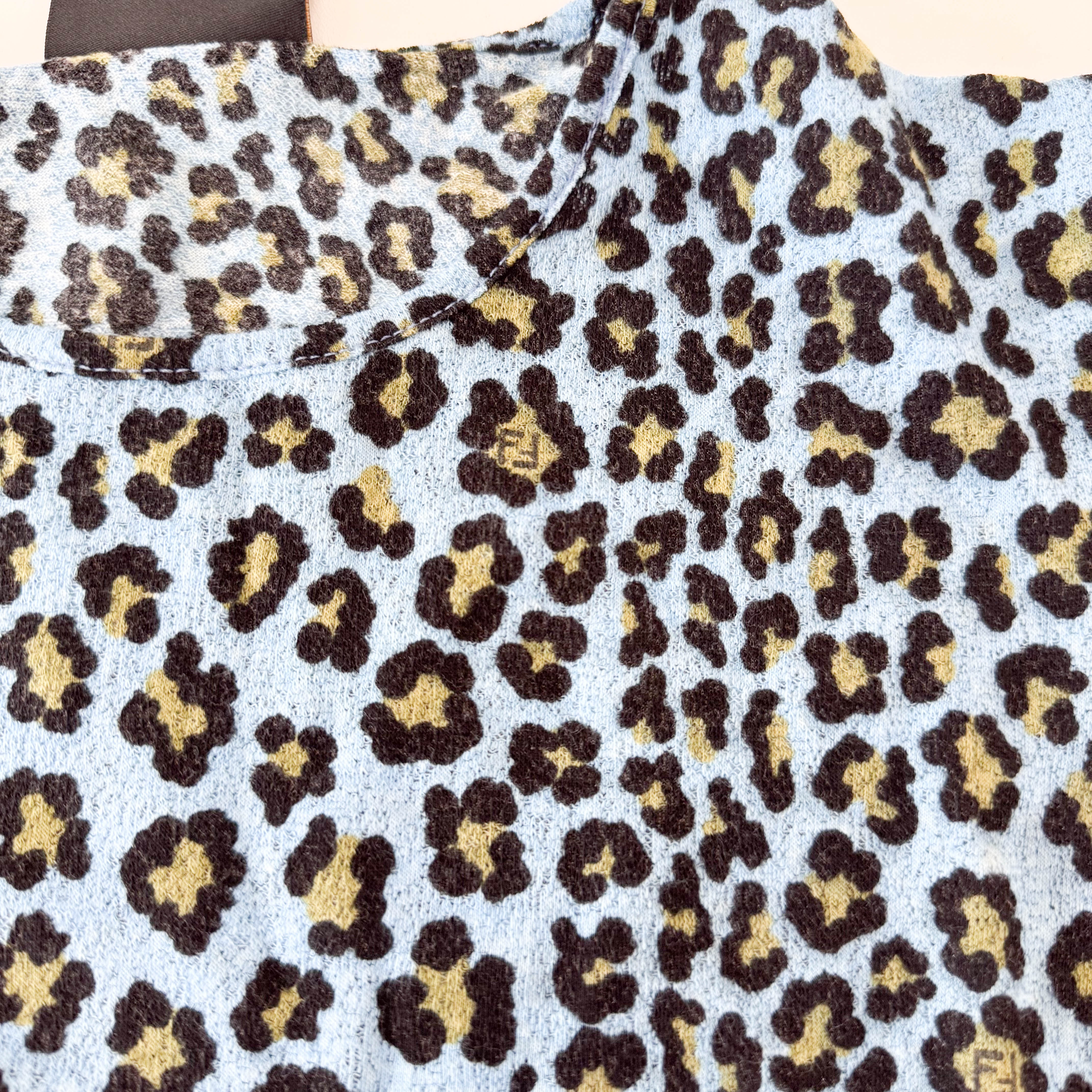 Vintage Cotton T-Shirt with Leopard Print Size 38