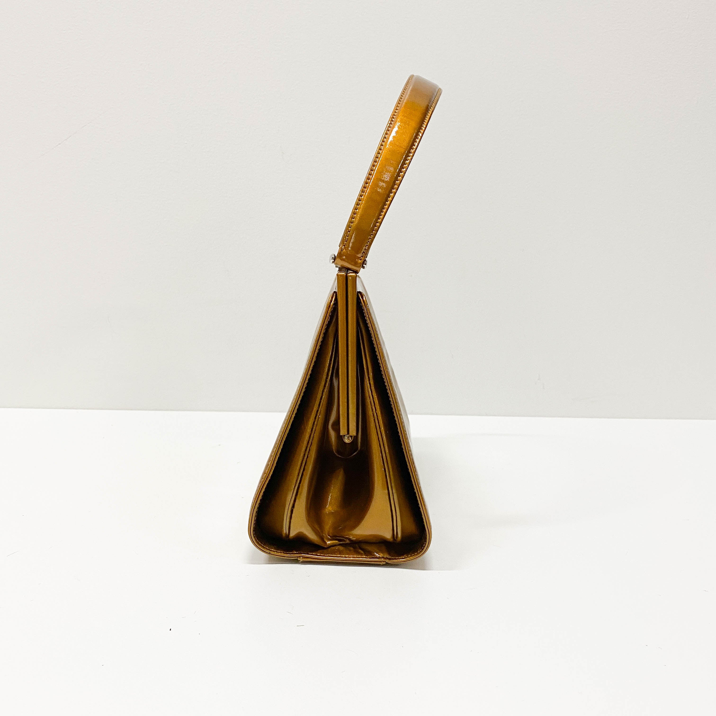 Golden Coated Canvas Shoulder Bag