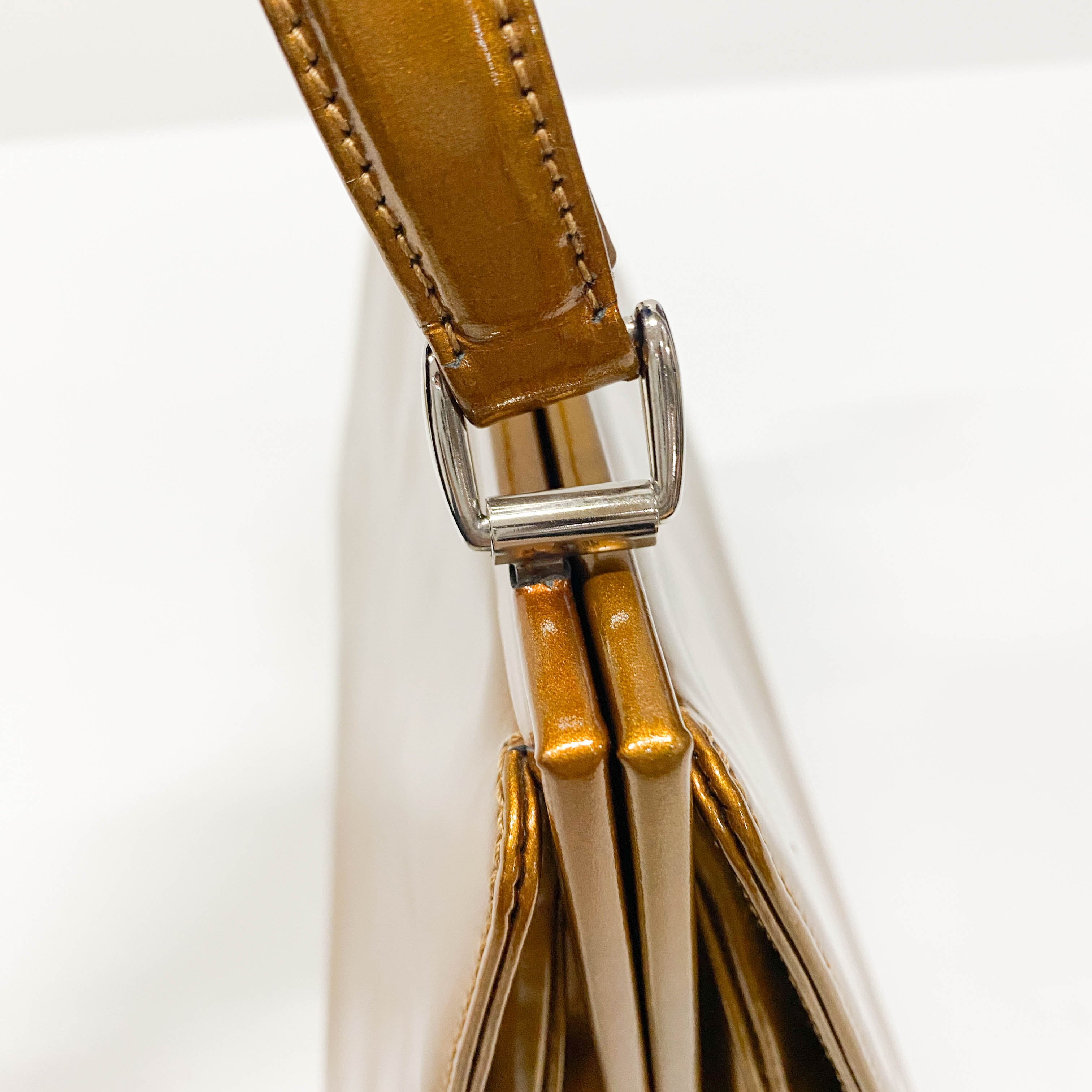 Golden Coated Canvas Shoulder Bag