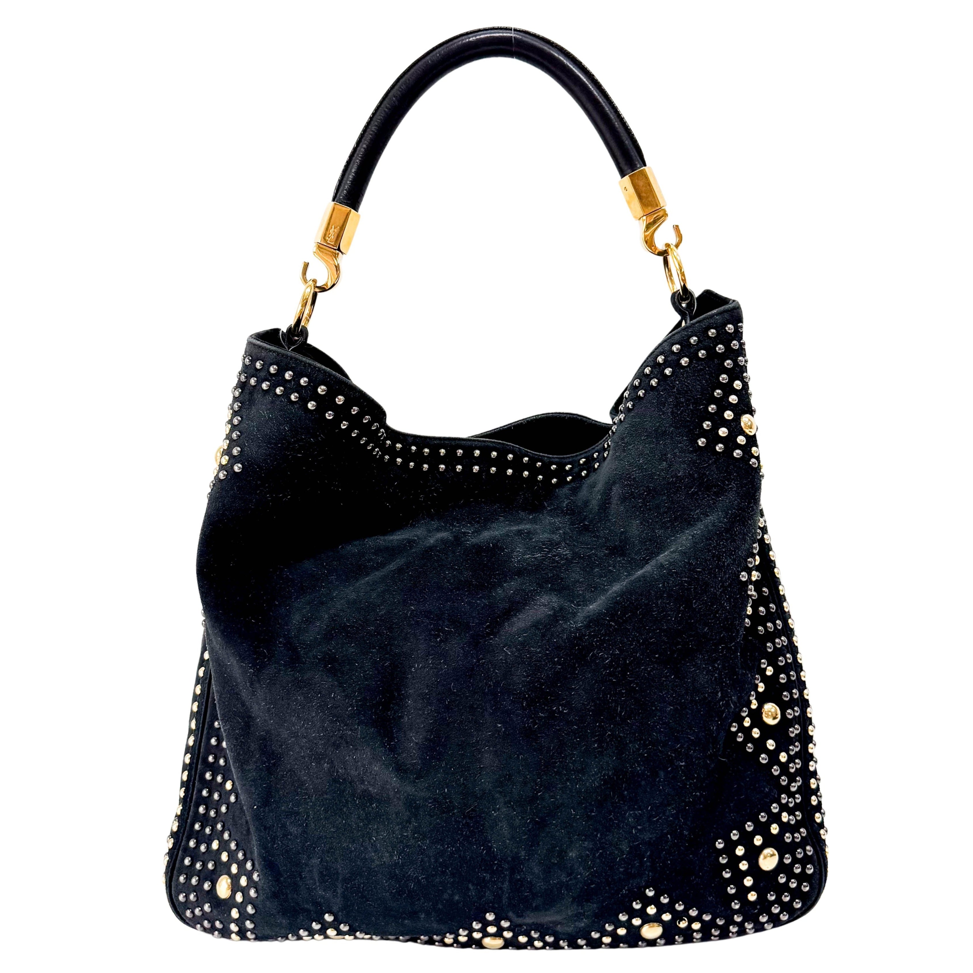 Vintage Studs Black Shoulder Bag
