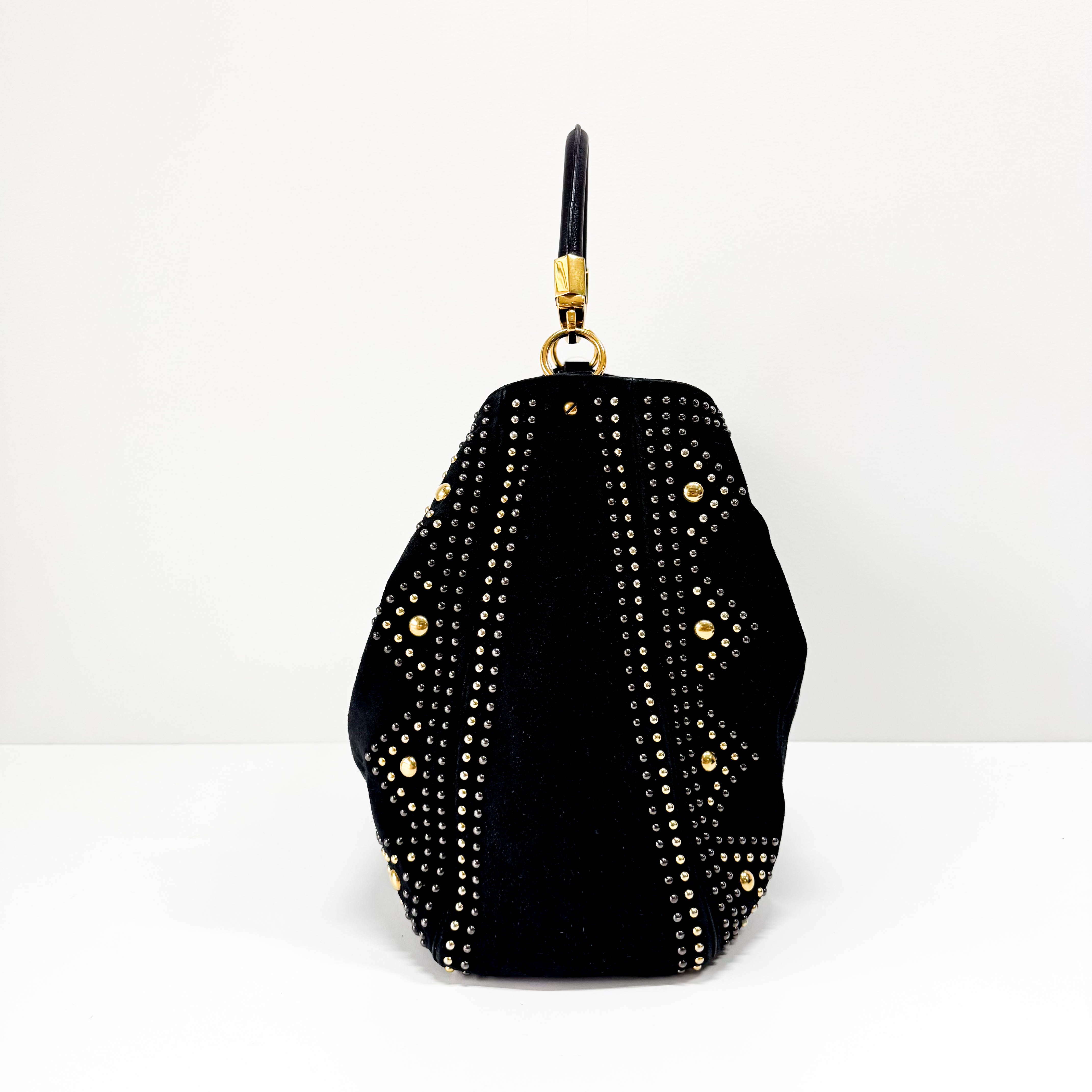 Vintage Studs Black Shoulder Bag