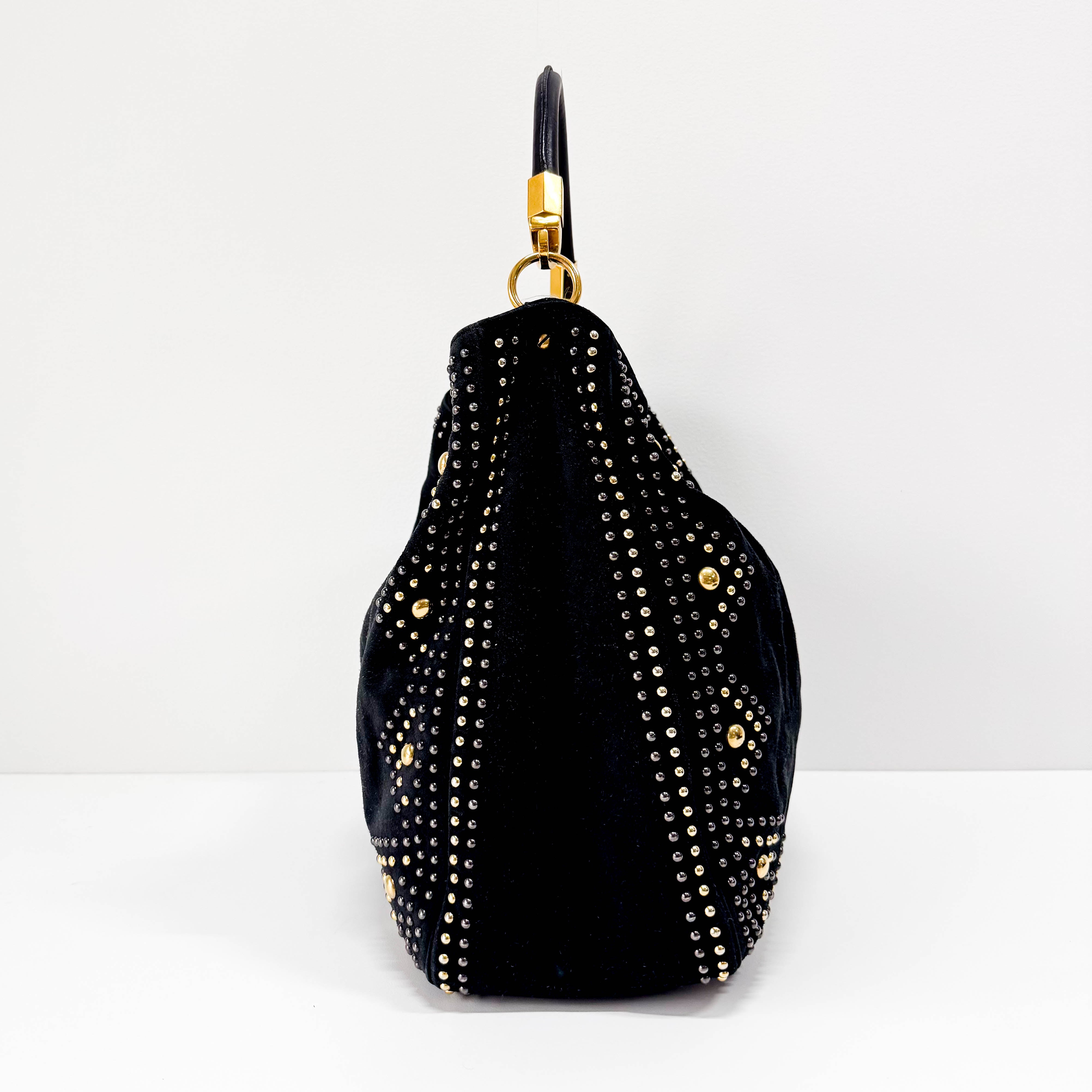 Vintage Studs Black Shoulder Bag