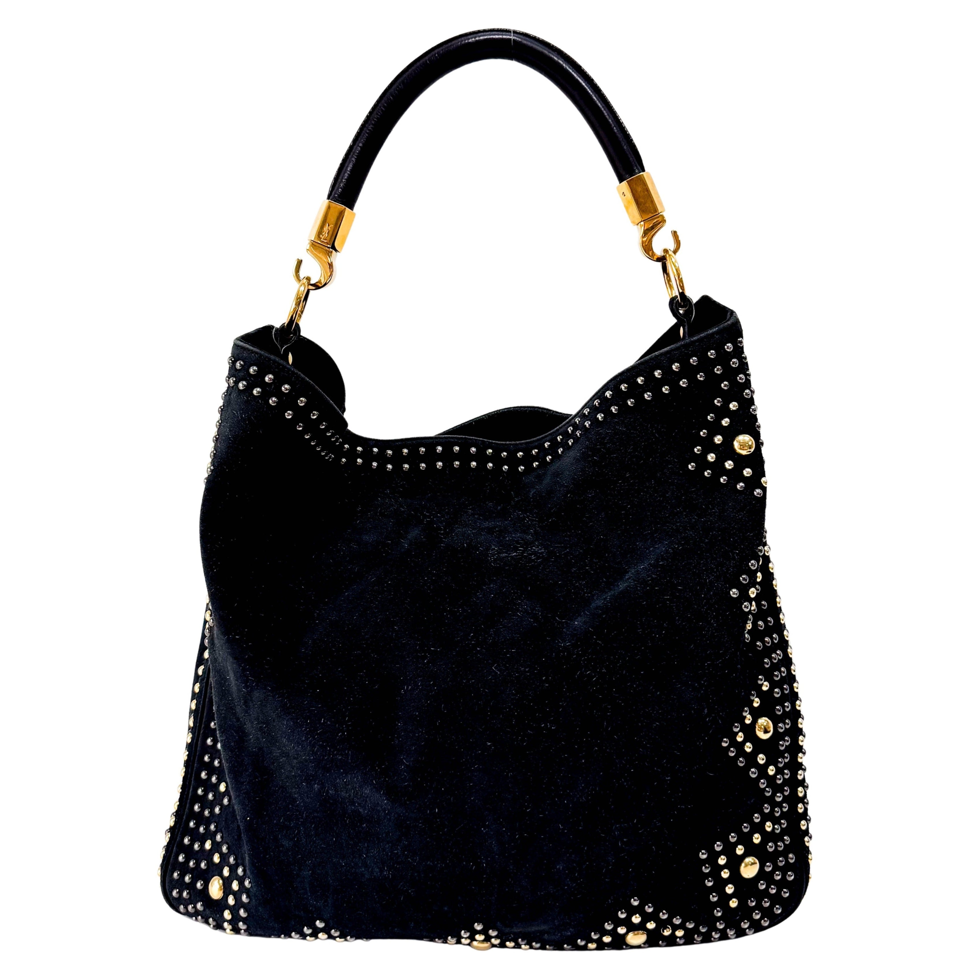 Vintage Studs Black Shoulder Bag