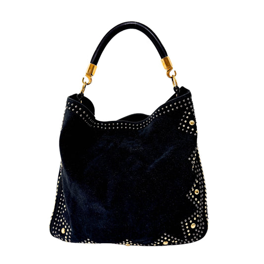Vintage Studs Black Shoulder Bag