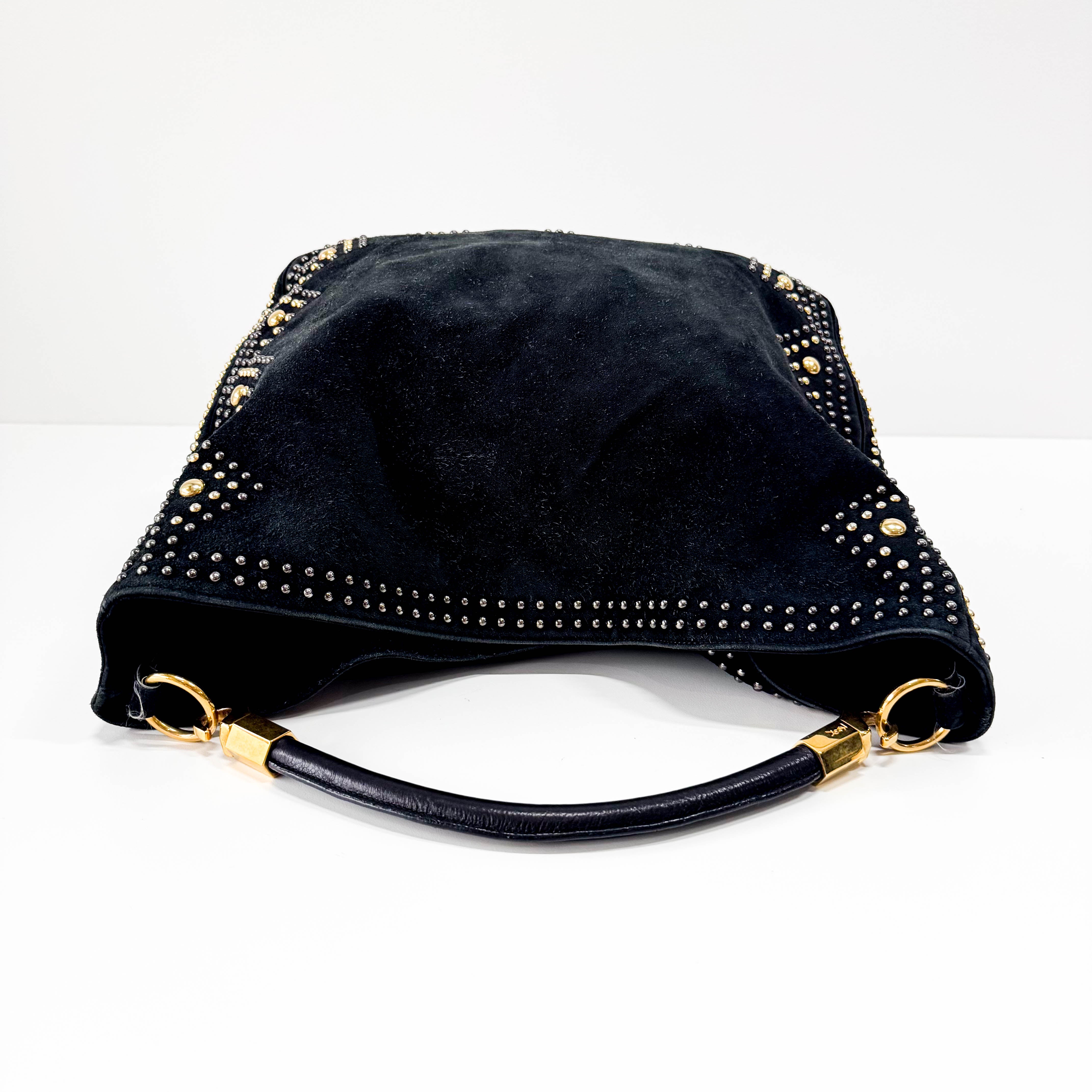 Vintage Studs Black Shoulder Bag
