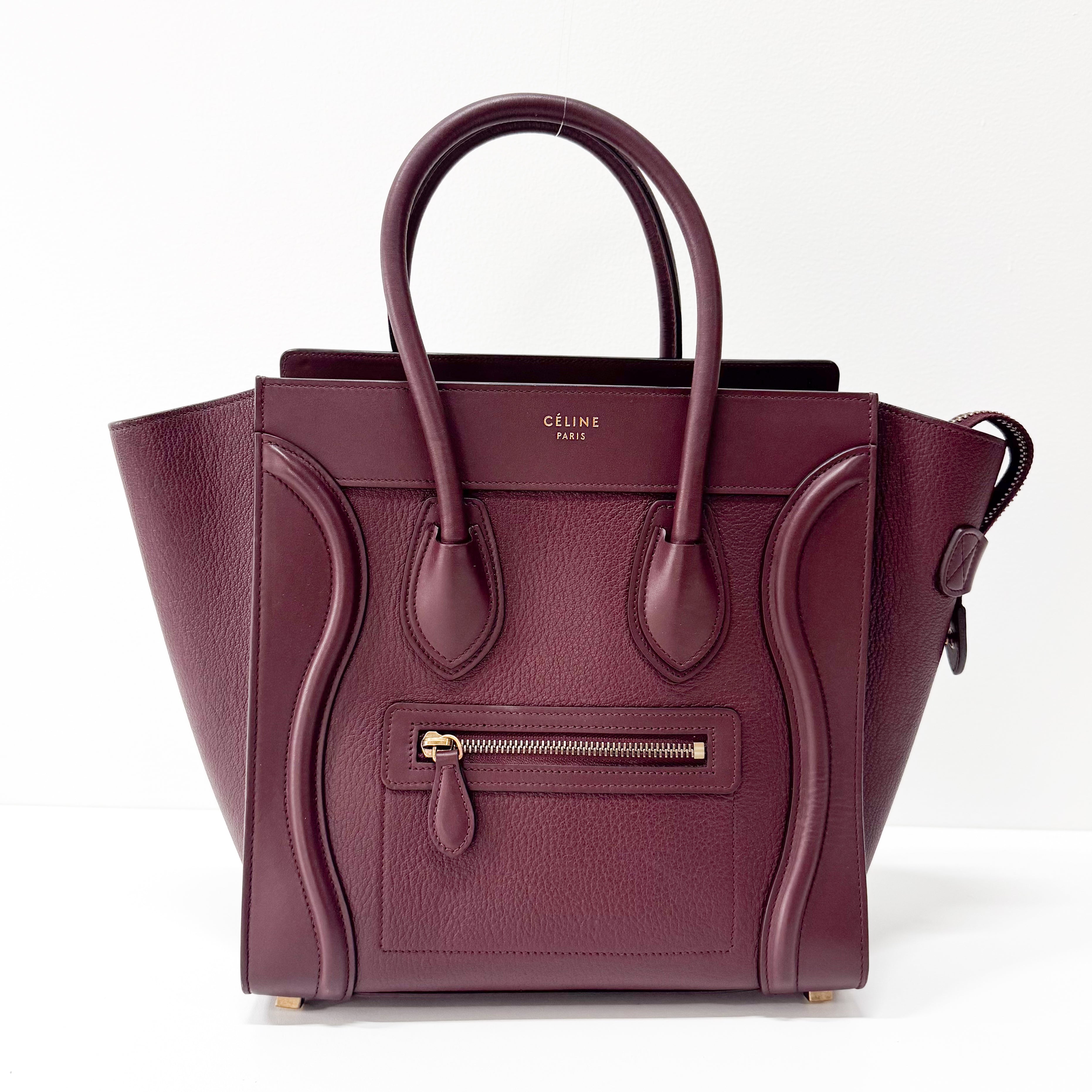 Luggage Micro Burgundy Leather Handbag