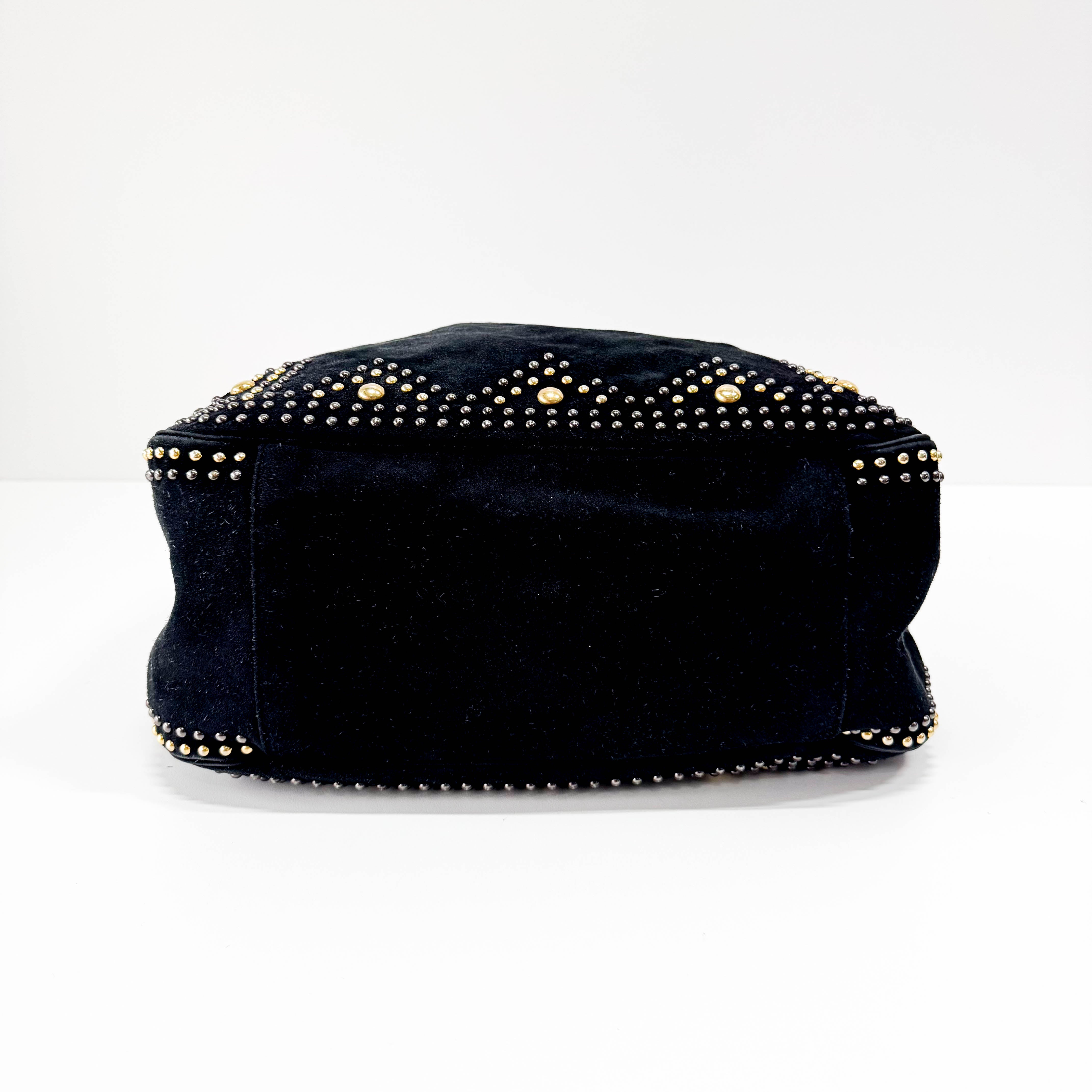 Vintage Studs Black Shoulder Bag
