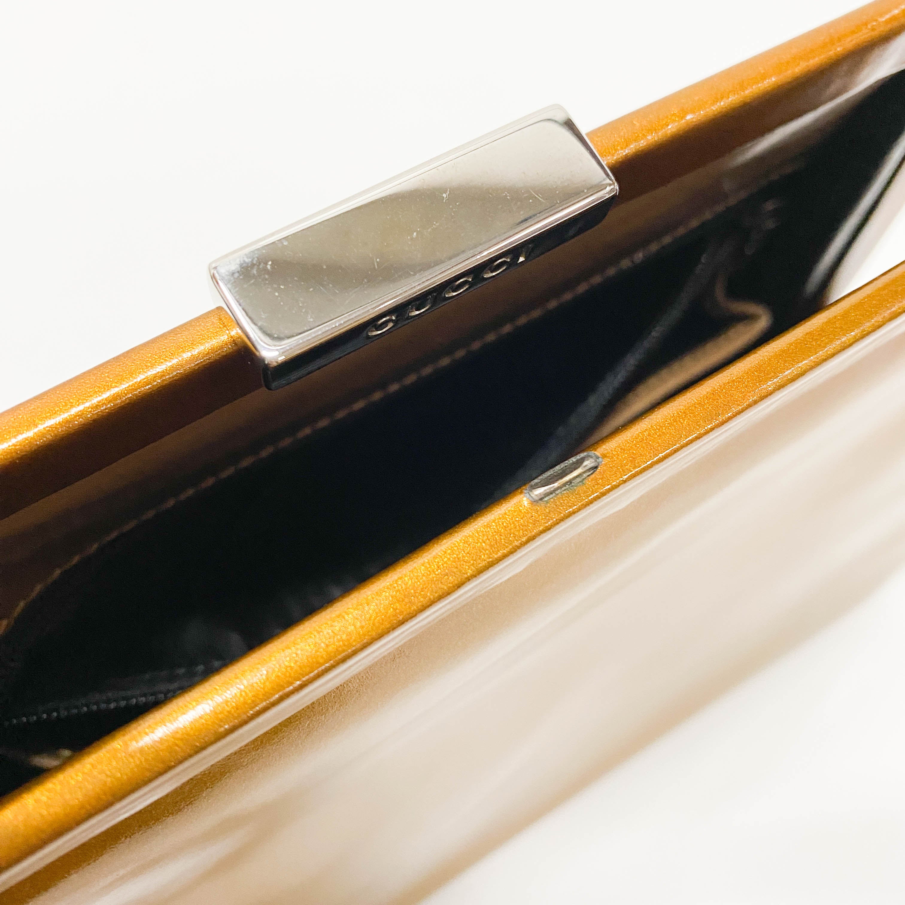 Golden Coated Canvas Shoulder Bag