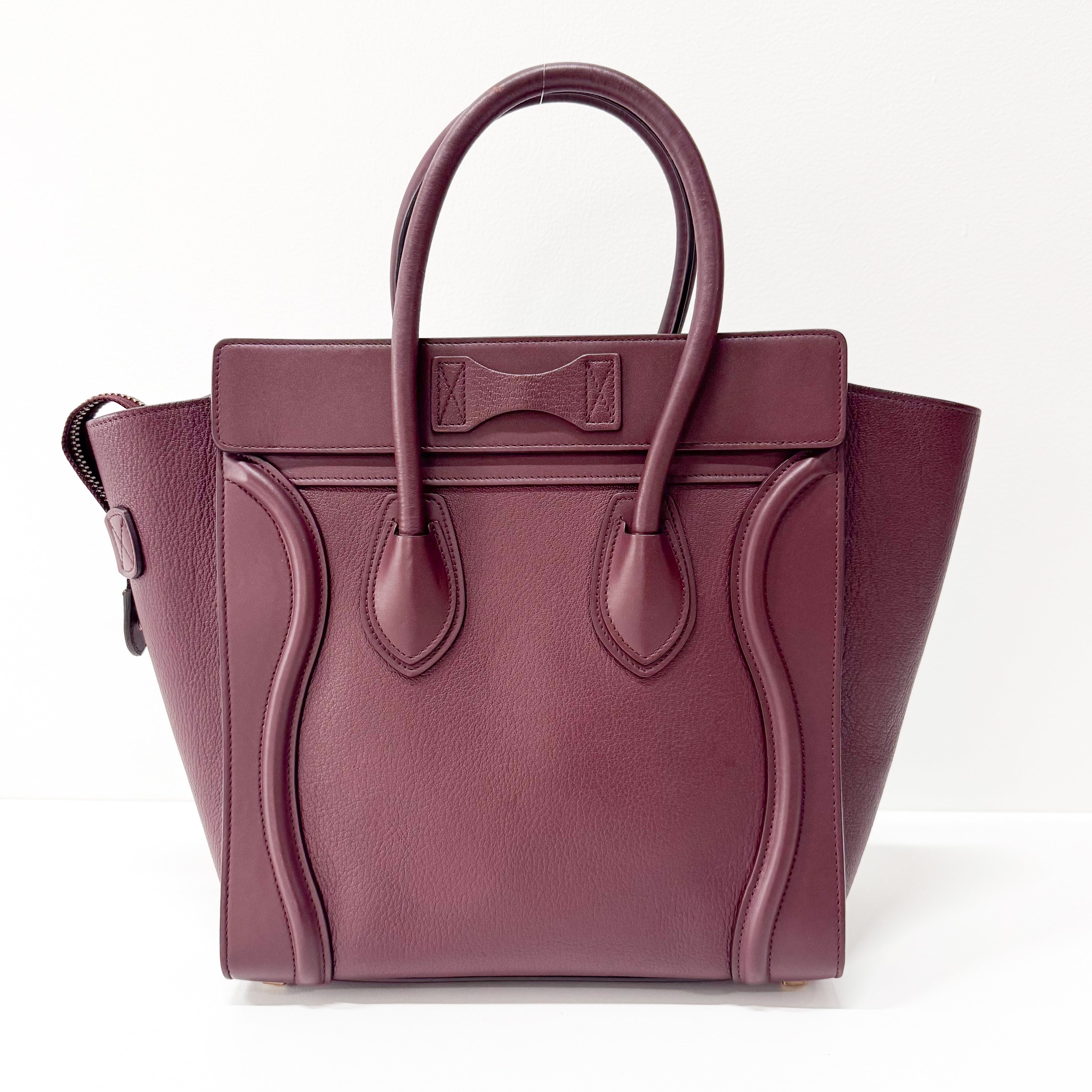 Luggage Micro Burgundy Leather Handbag
