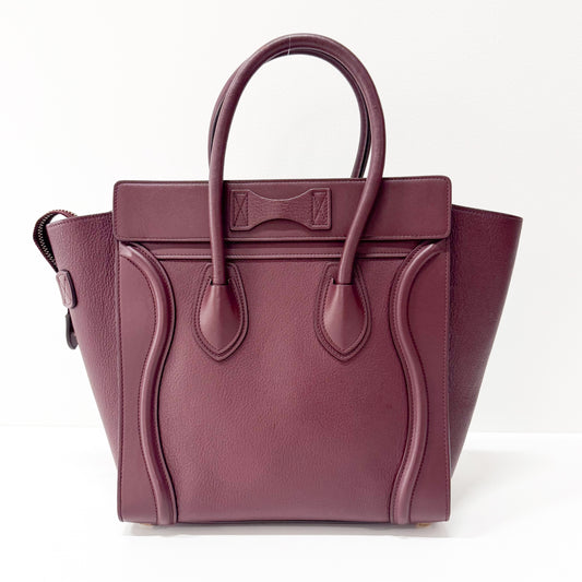Luggage Micro Burgundy Leather Handbag
