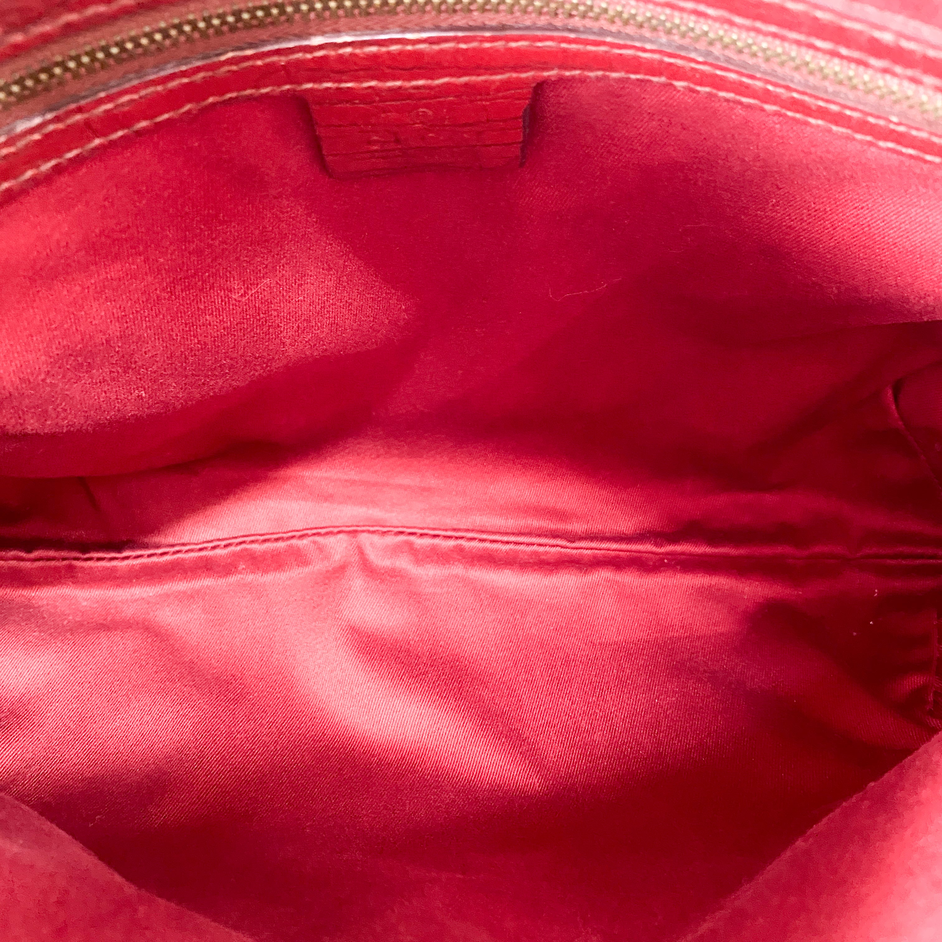 Horsebit GG Canvas Red Shoulder Bag