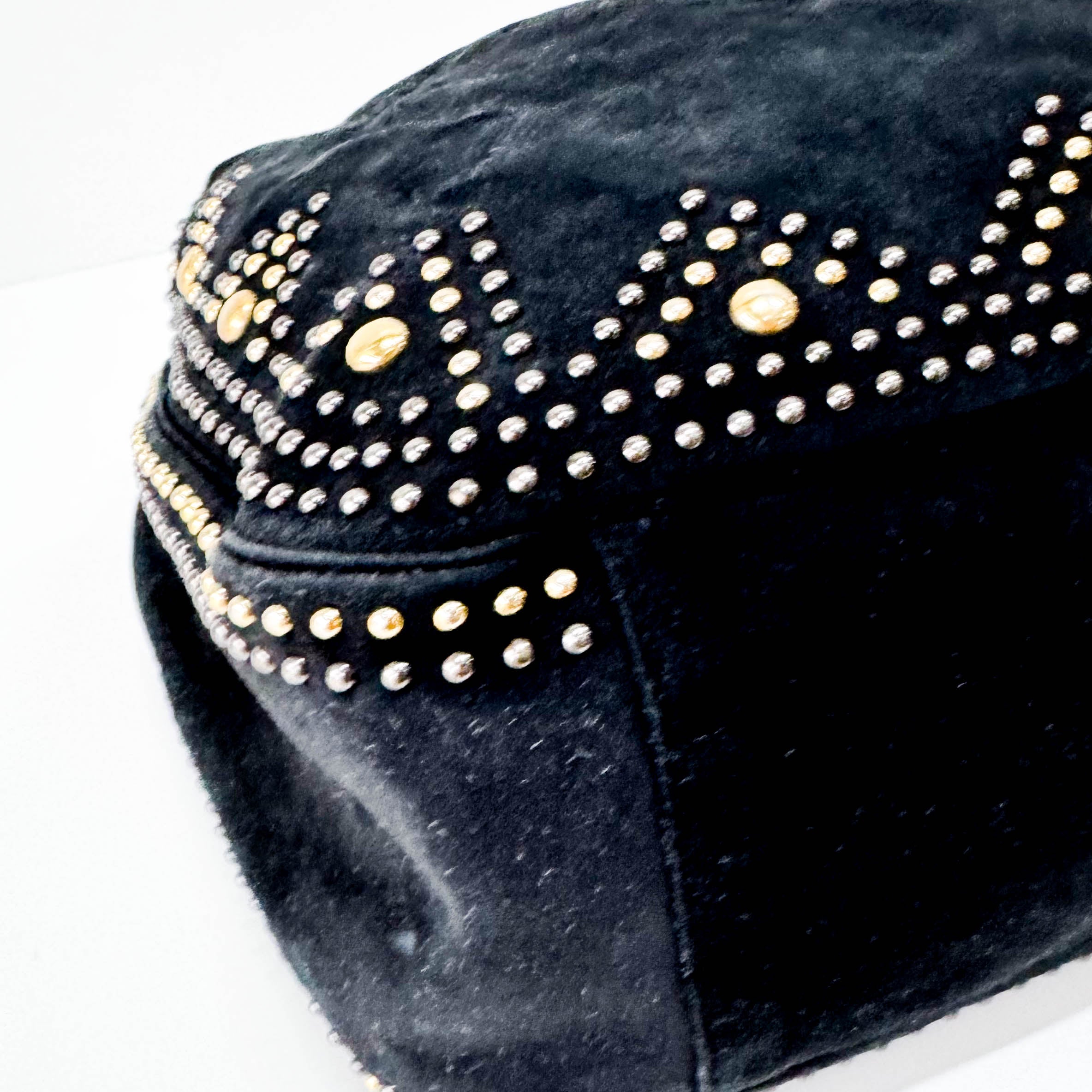 Vintage Studs Black Shoulder Bag