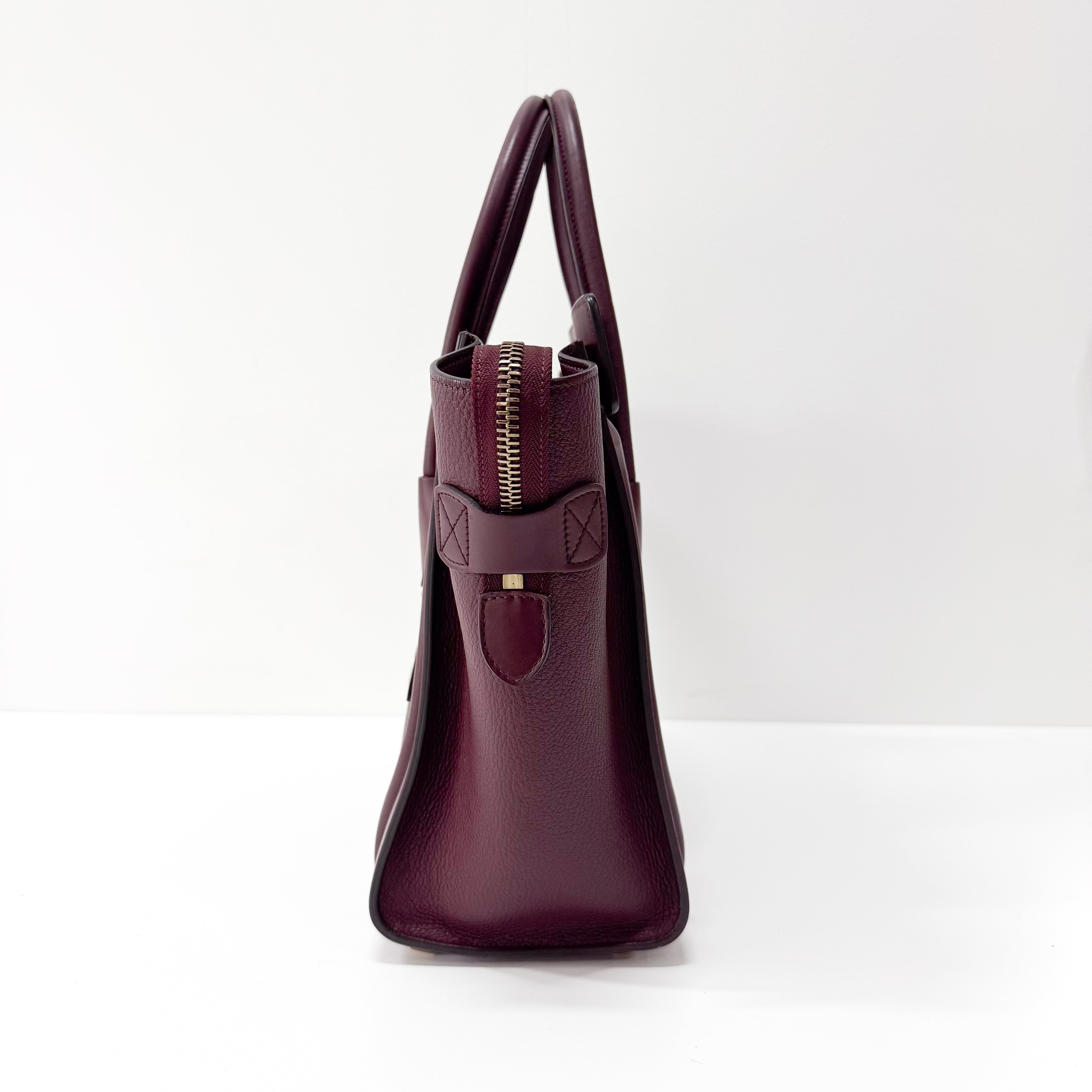 Luggage Micro Burgundy Leather Handbag