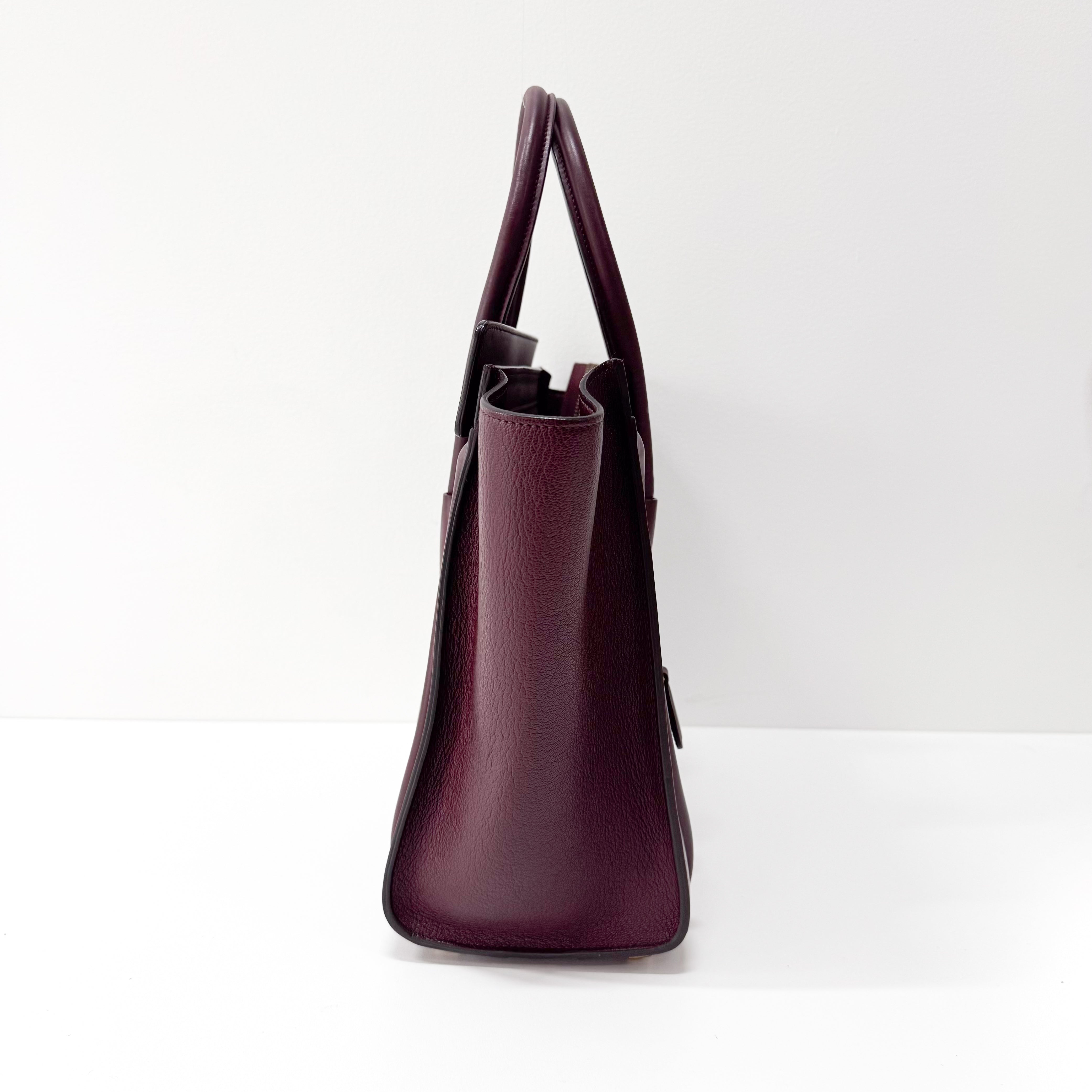 Luggage Micro Burgundy Leather Handbag