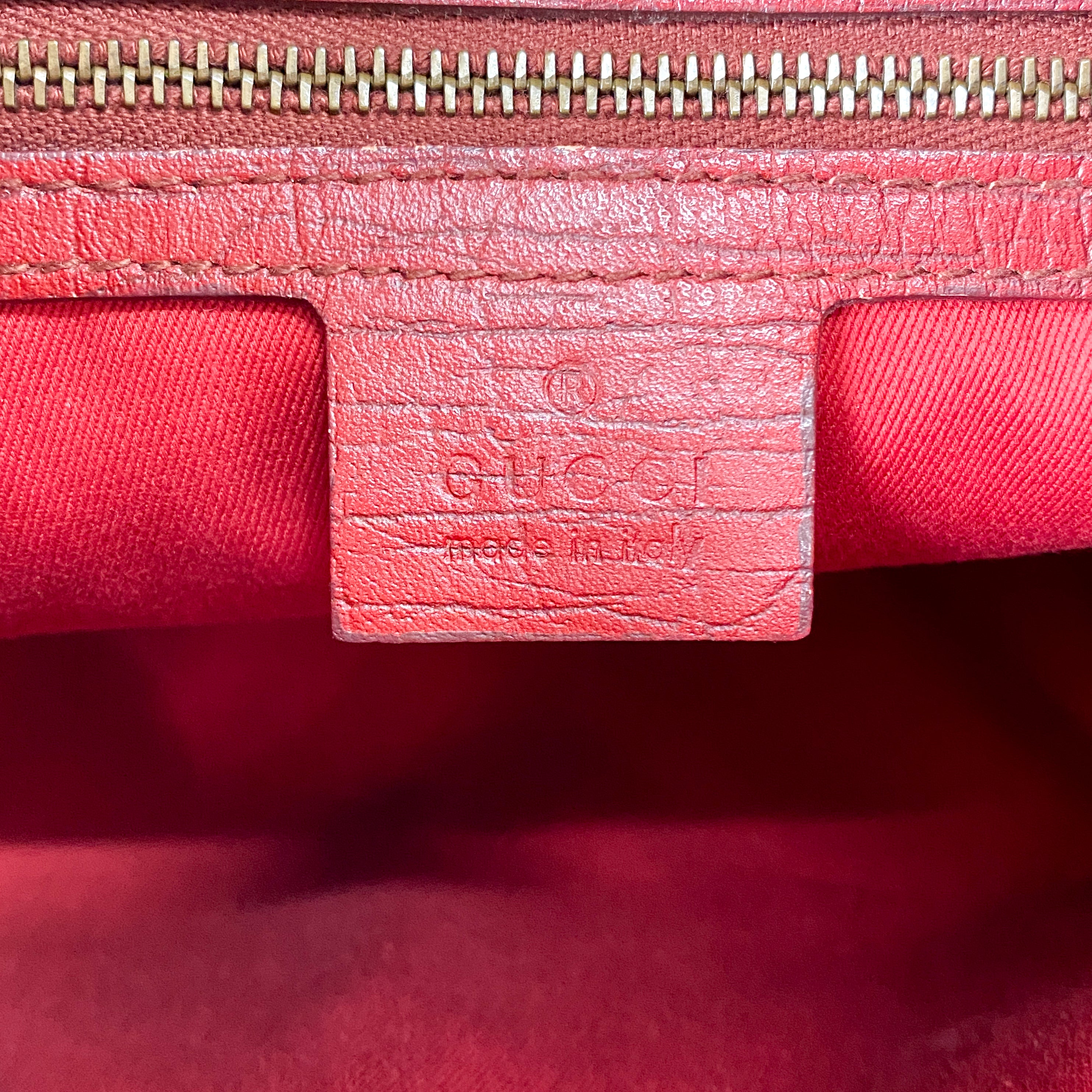 Horsebit GG Canvas Red Shoulder Bag