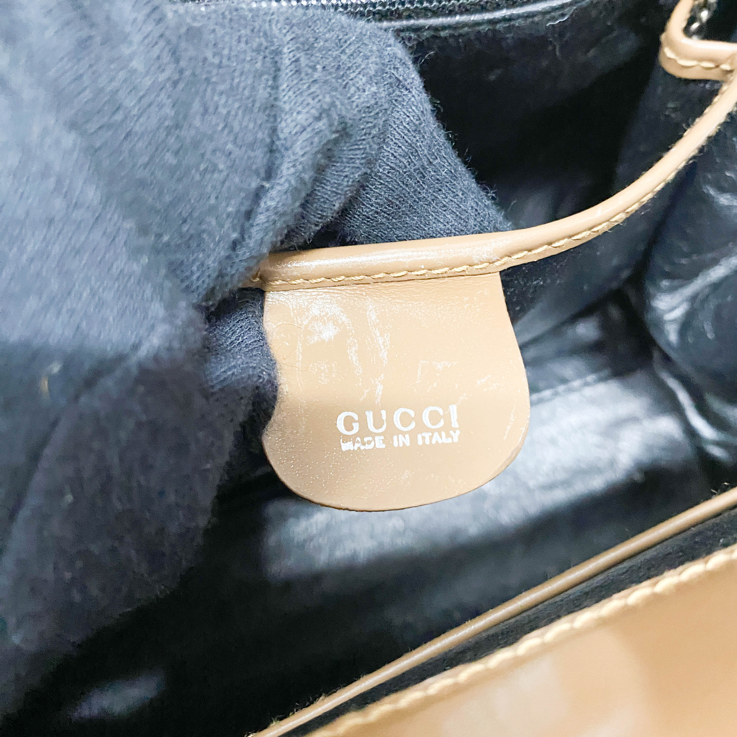 Golden Coated Canvas Shoulder Bag