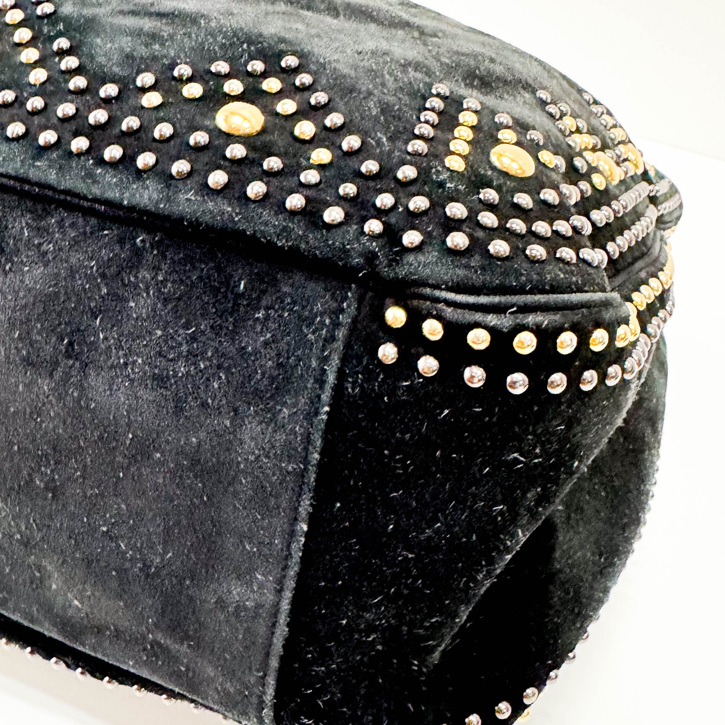 Vintage Studs Black Shoulder Bag