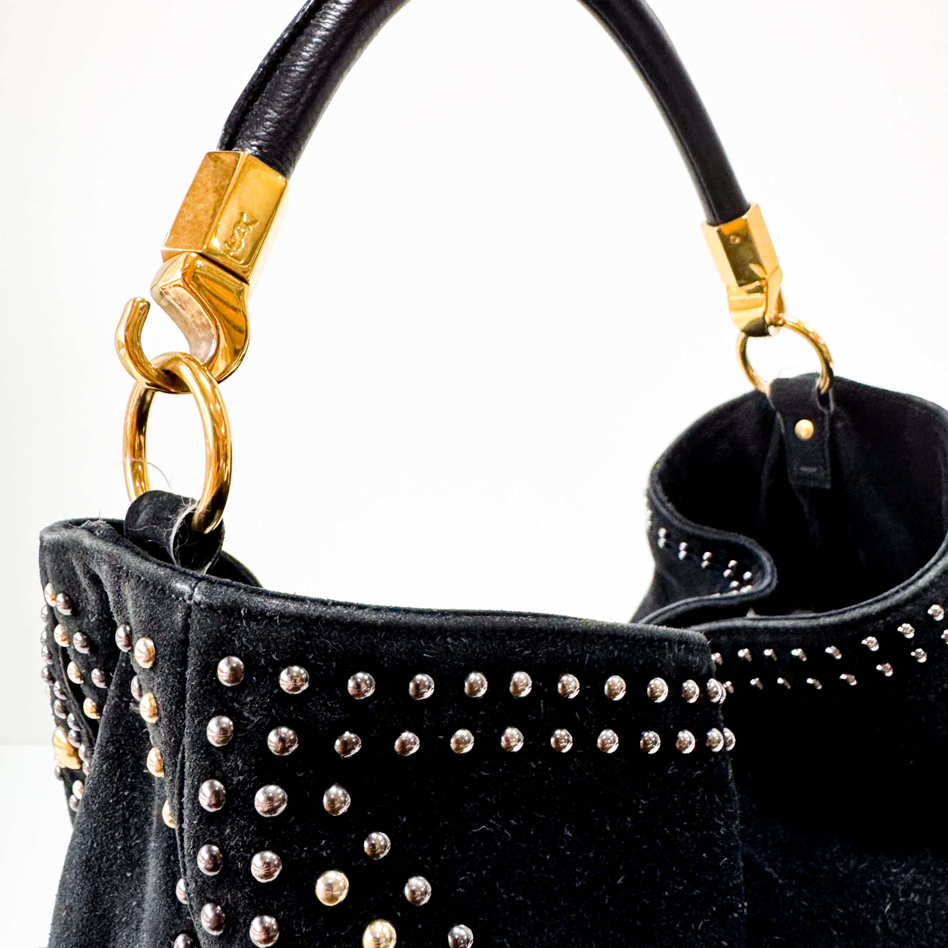 Vintage Studs Black Shoulder Bag