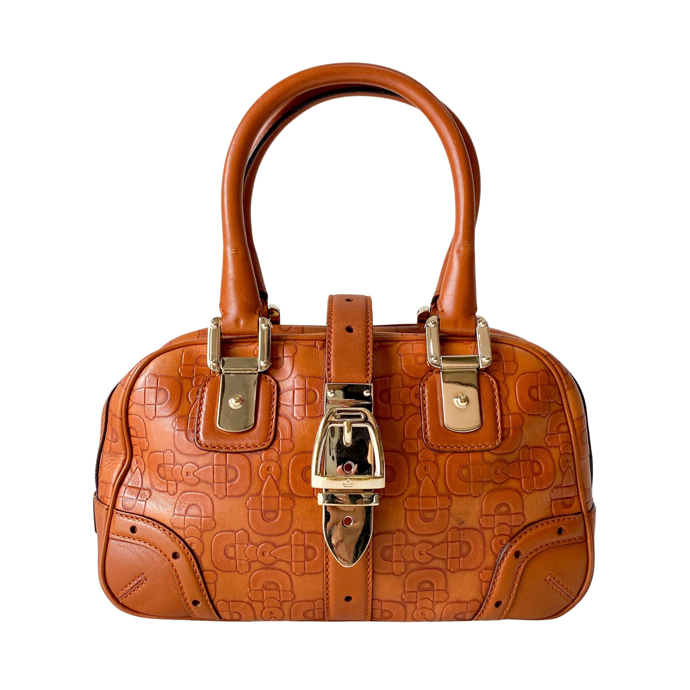 Horsebit Brown Leather Handbag