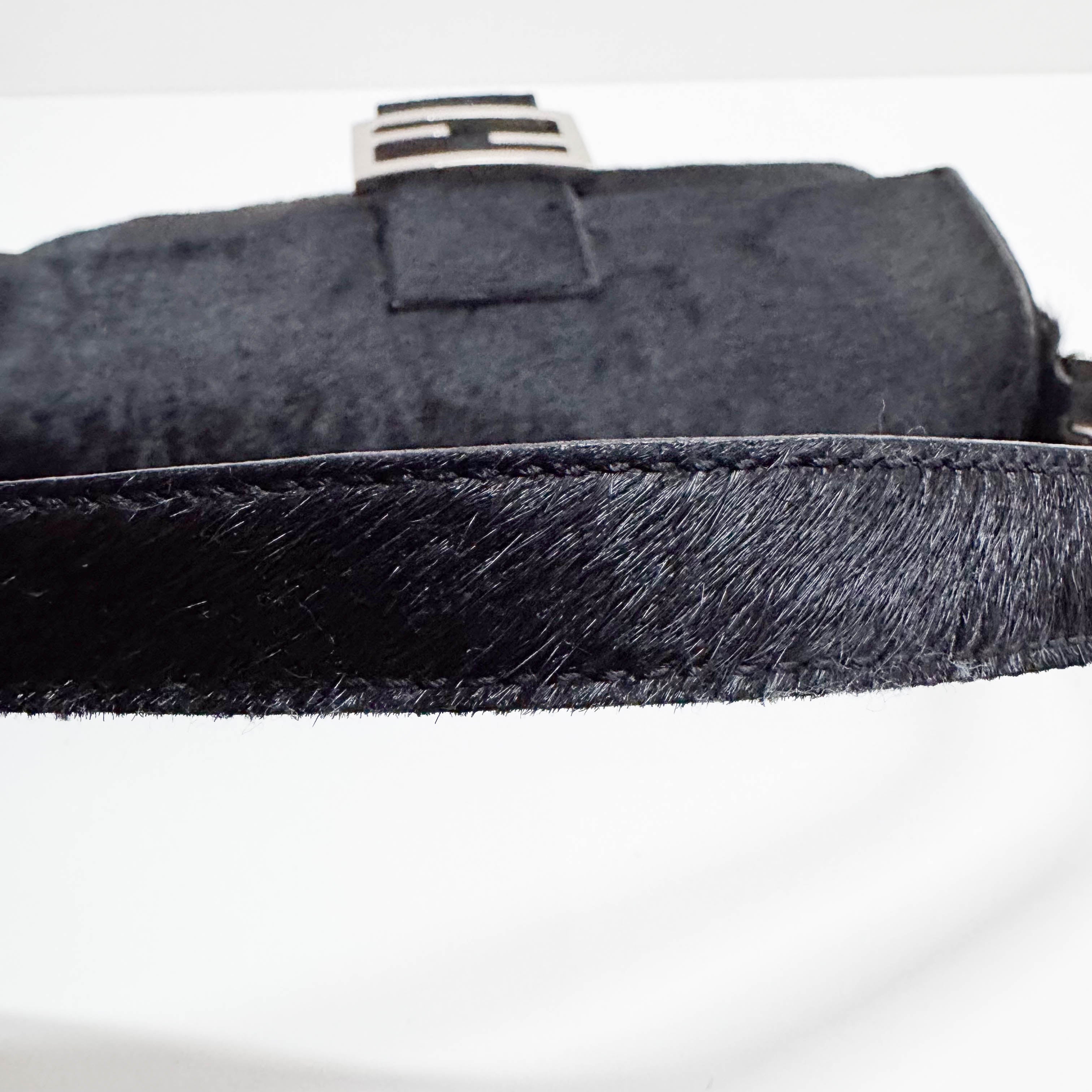 Baguette Black Pony Hair Shoulder Bag