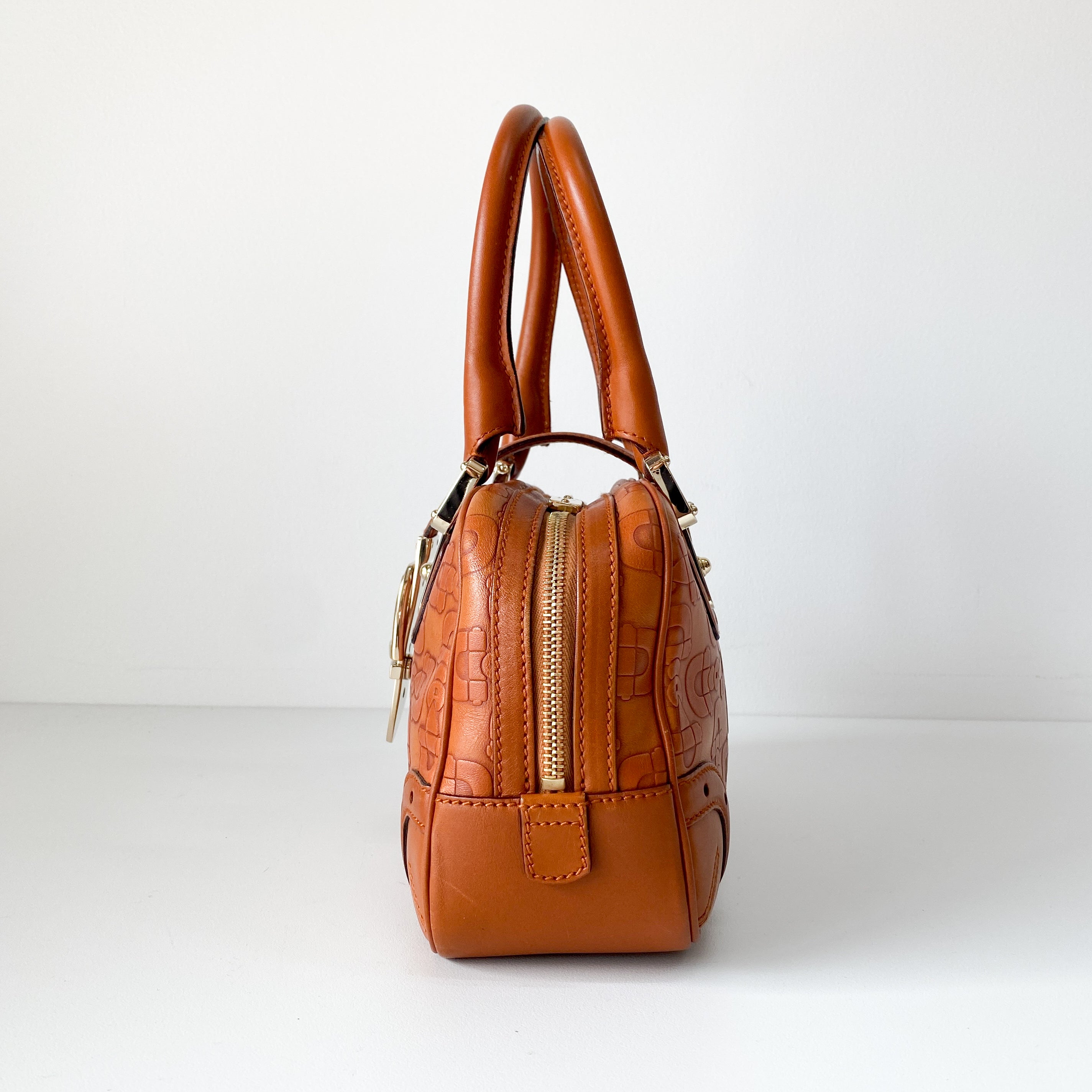 Horsebit Brown Leather Handbag
