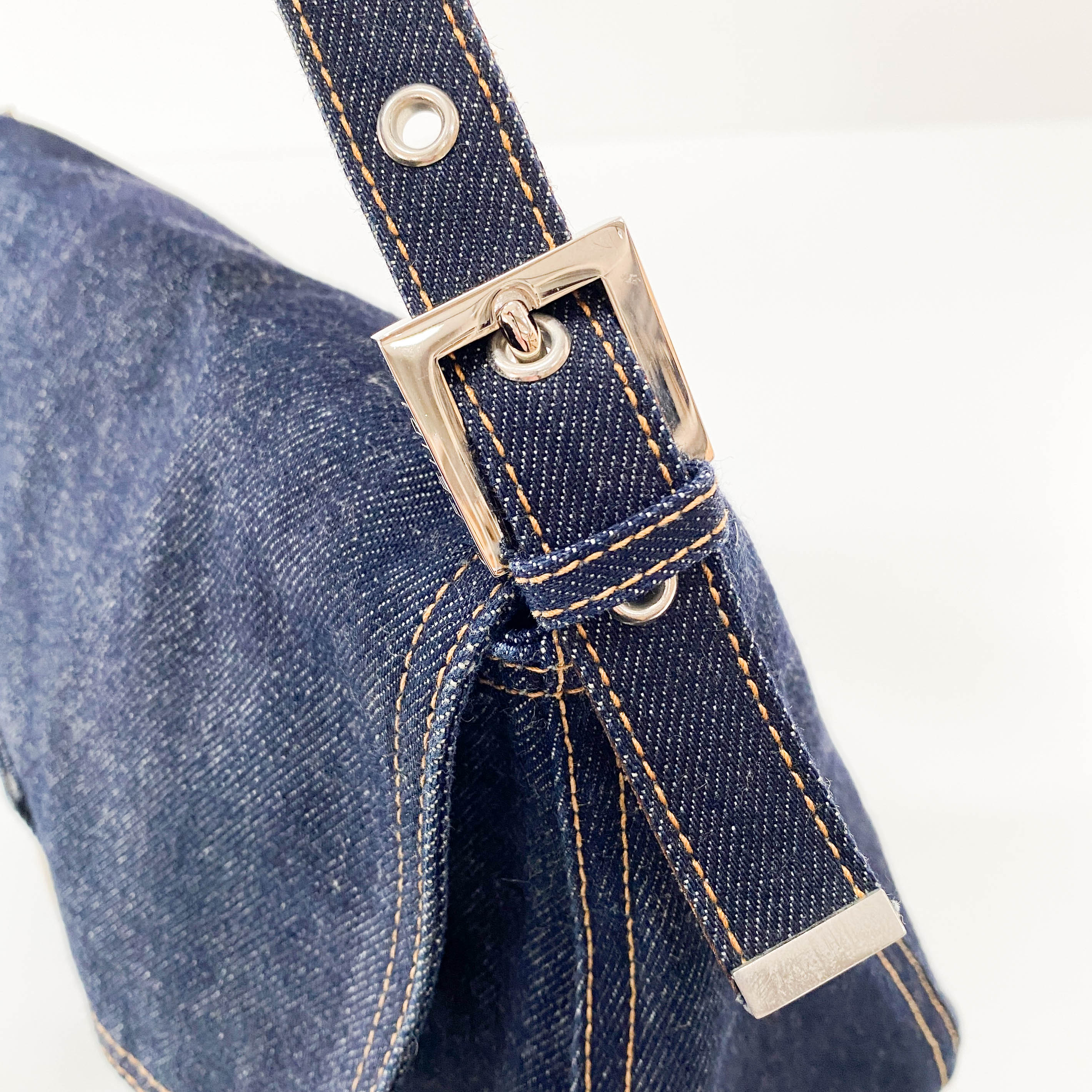 Denim Mamma Baguette Shoulder Bag