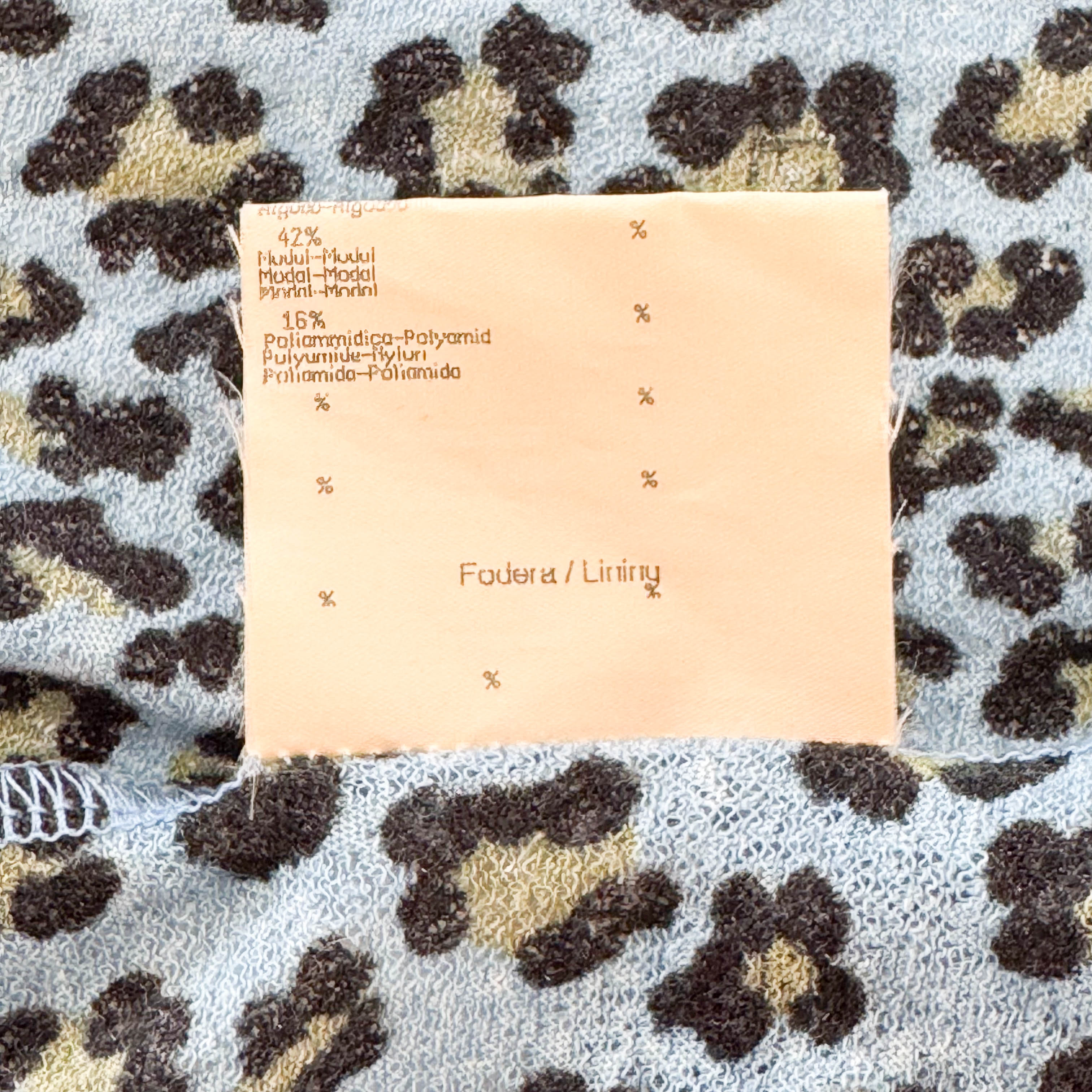 Vintage Cotton Knit with Blue Leopard Print SIZE 38