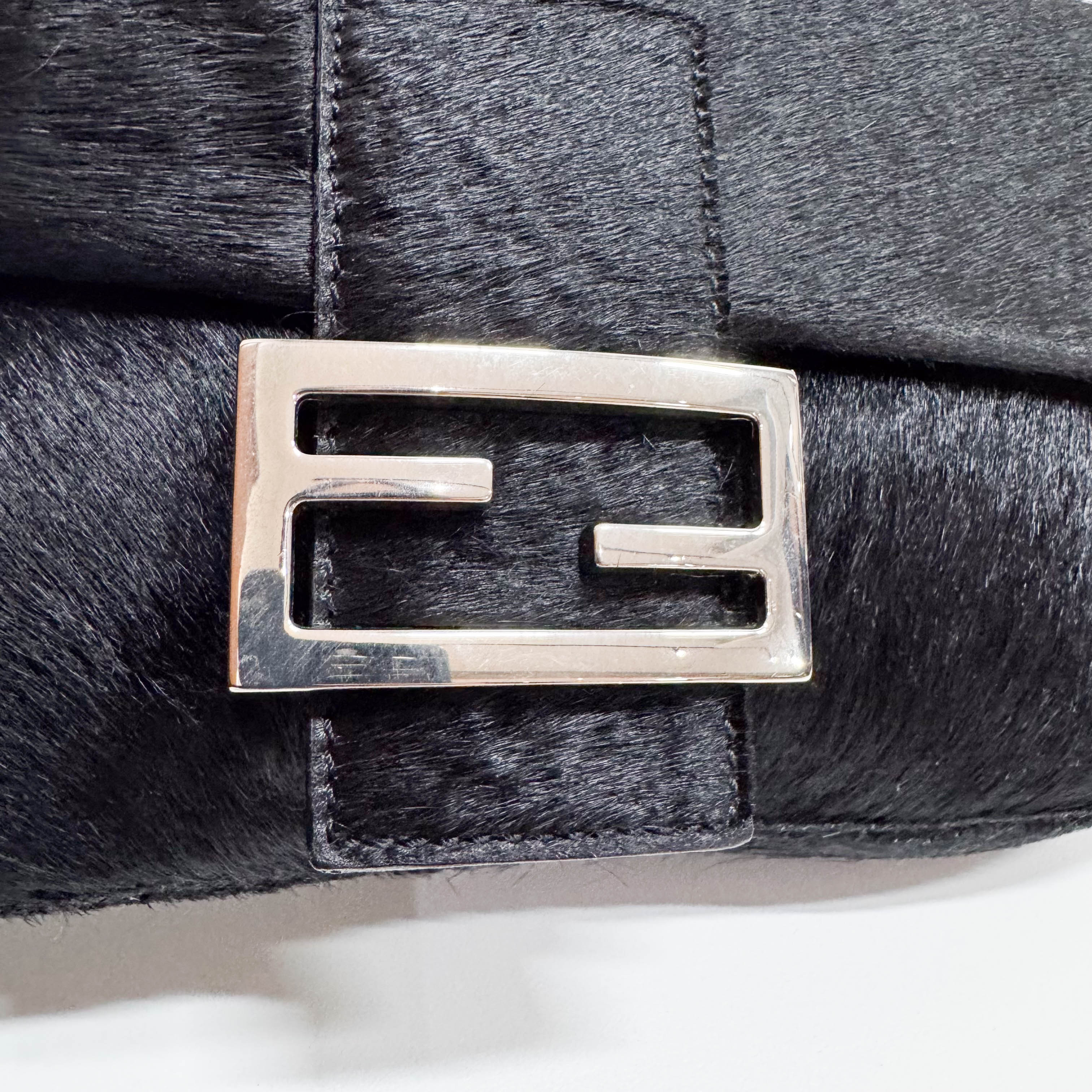 Baguette Black Pony Hair Shoulder Bag