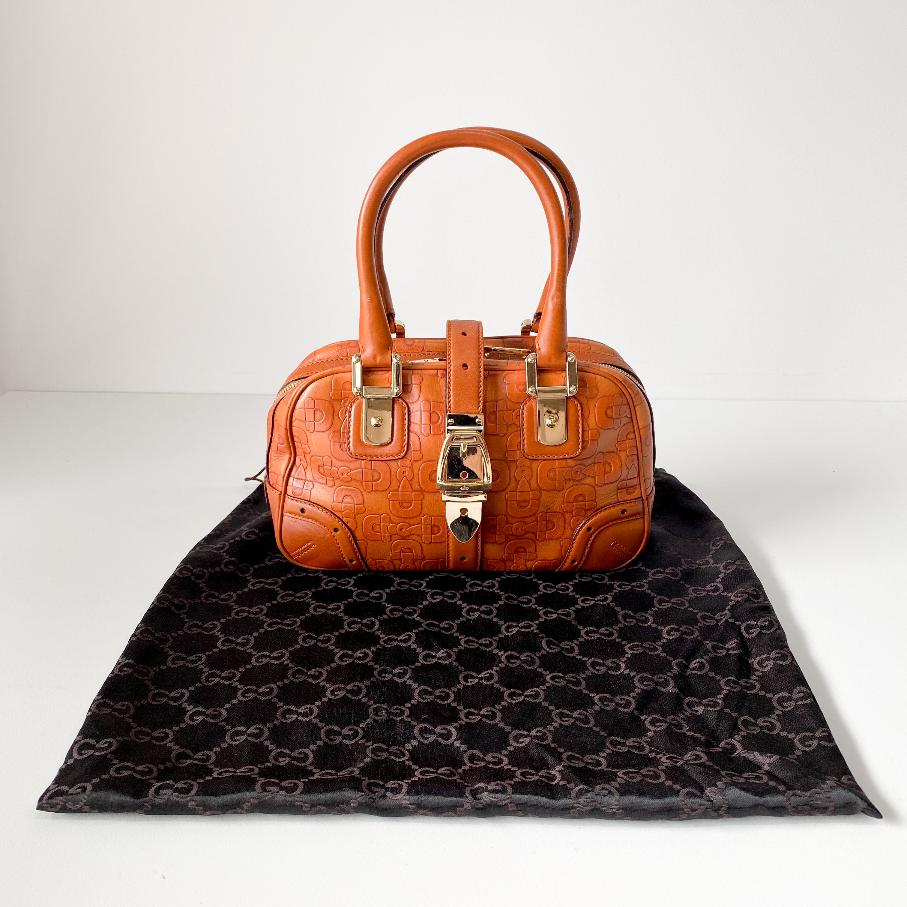 Horsebit Brown Leather Handbag