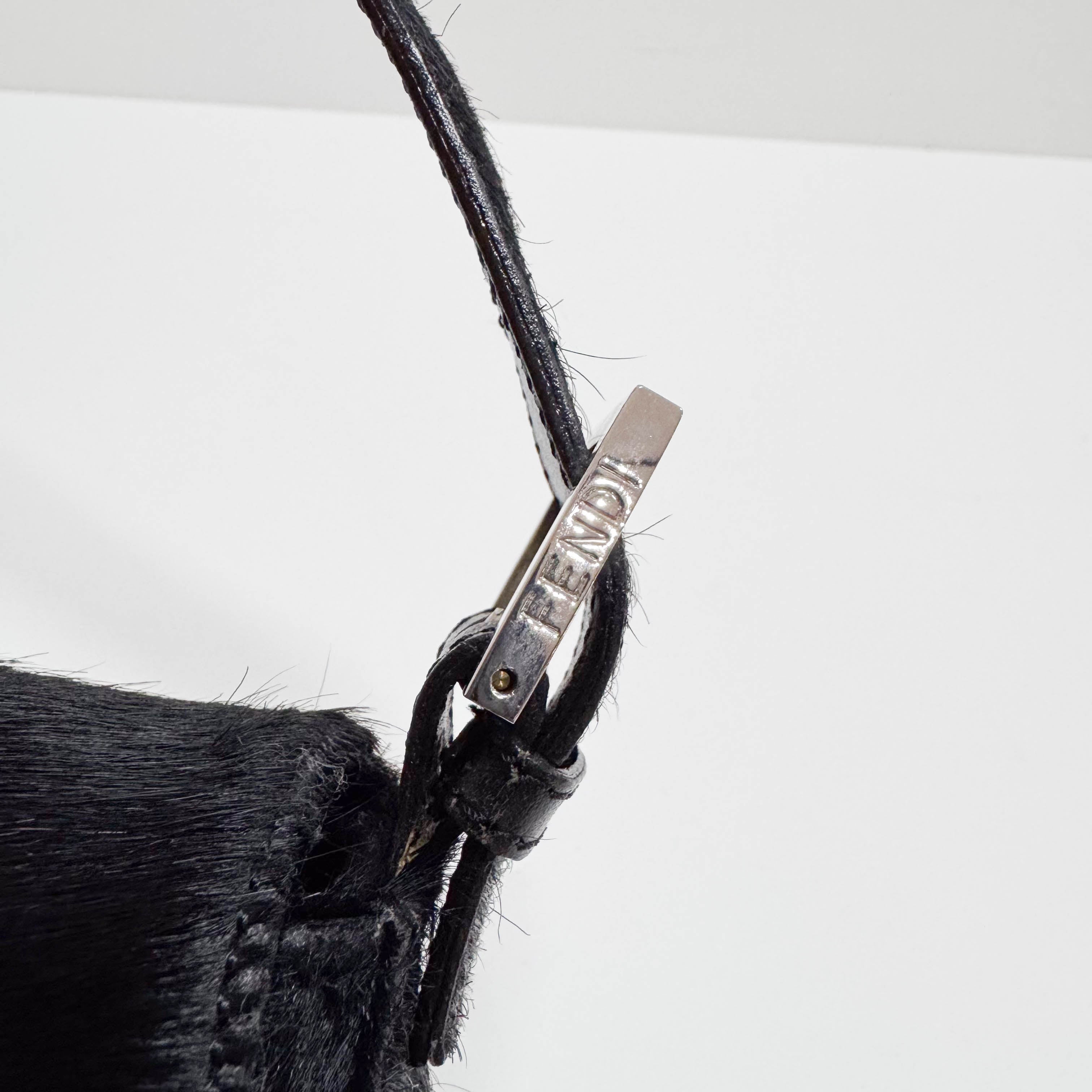 Baguette Black Pony Hair Shoulder Bag