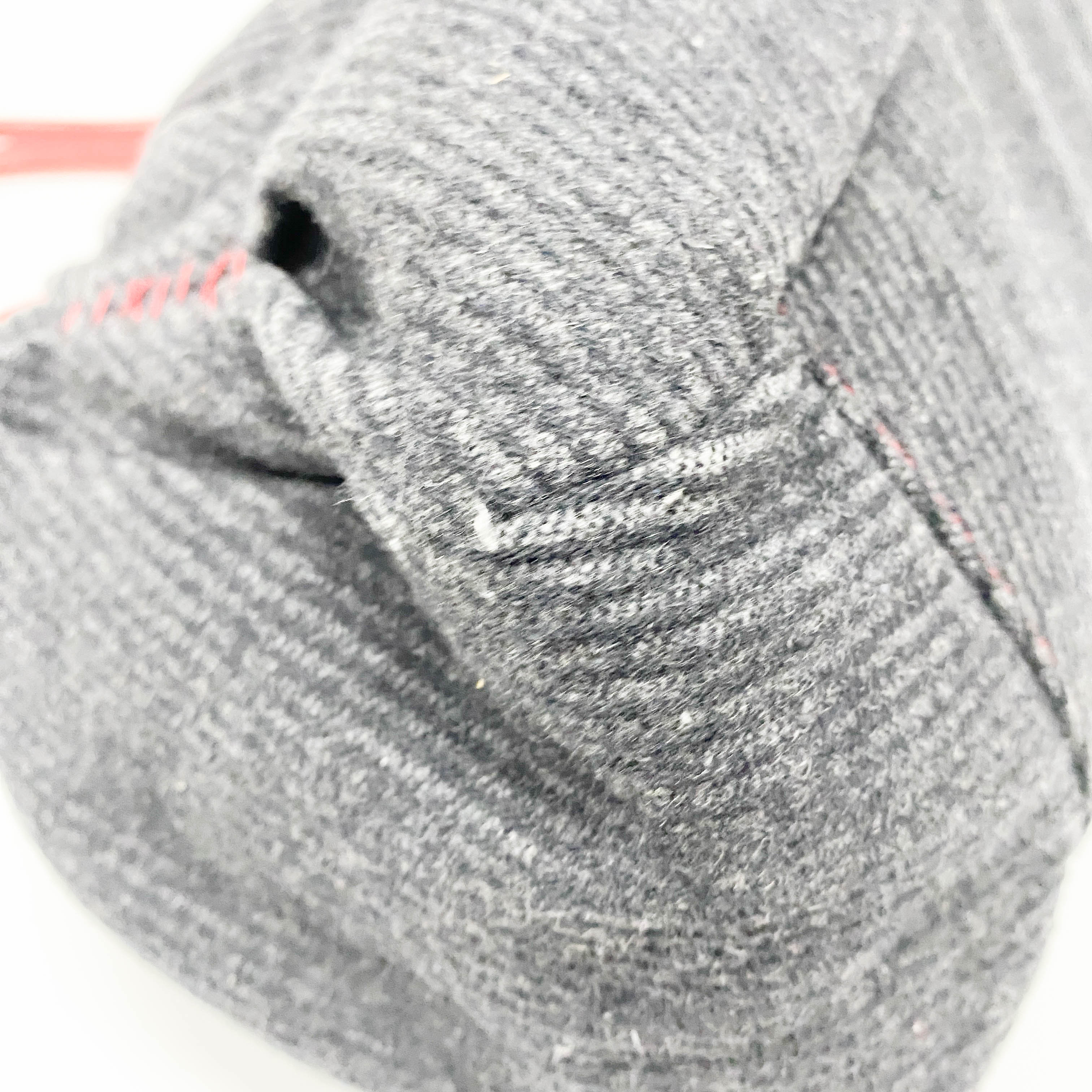 Black Wool & Red Leather Shoulder Bag