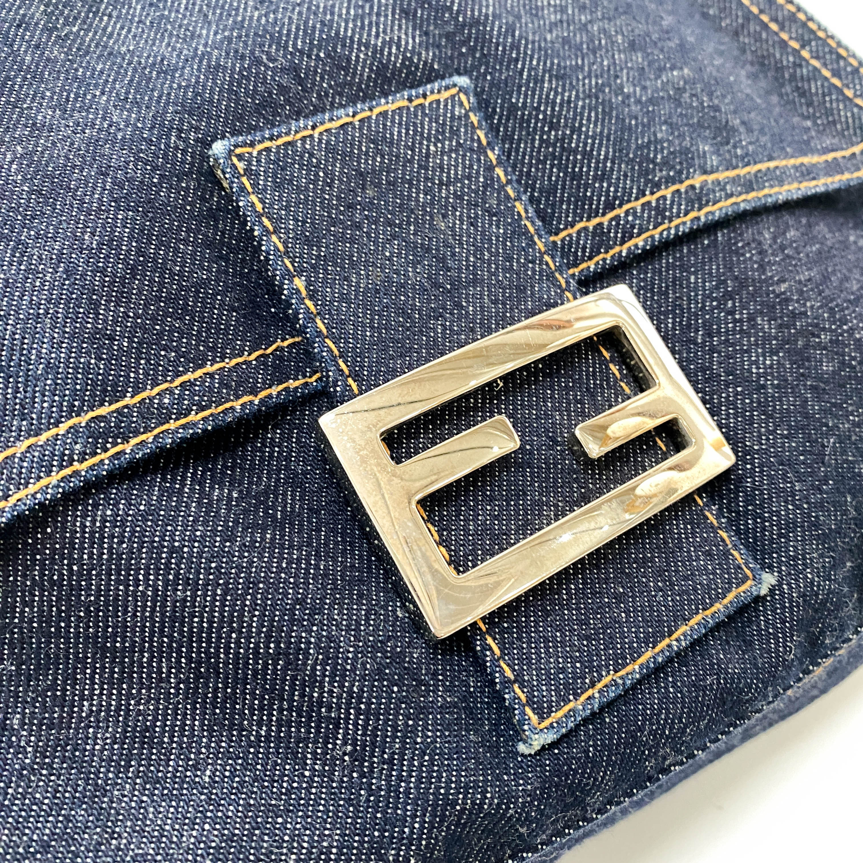 Denim Mamma Baguette Shoulder Bag