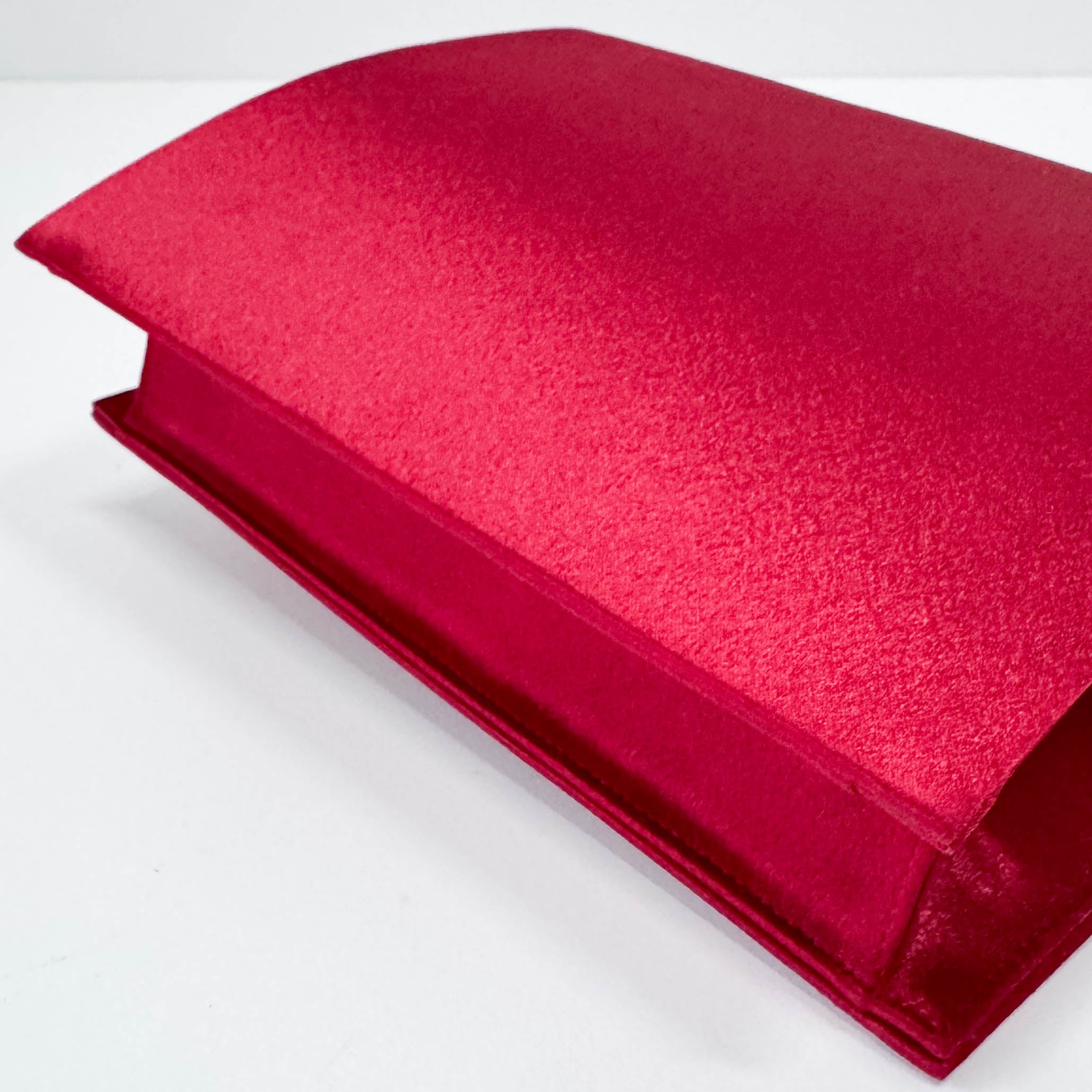 YSL Red Satin Evening Clutch Bag