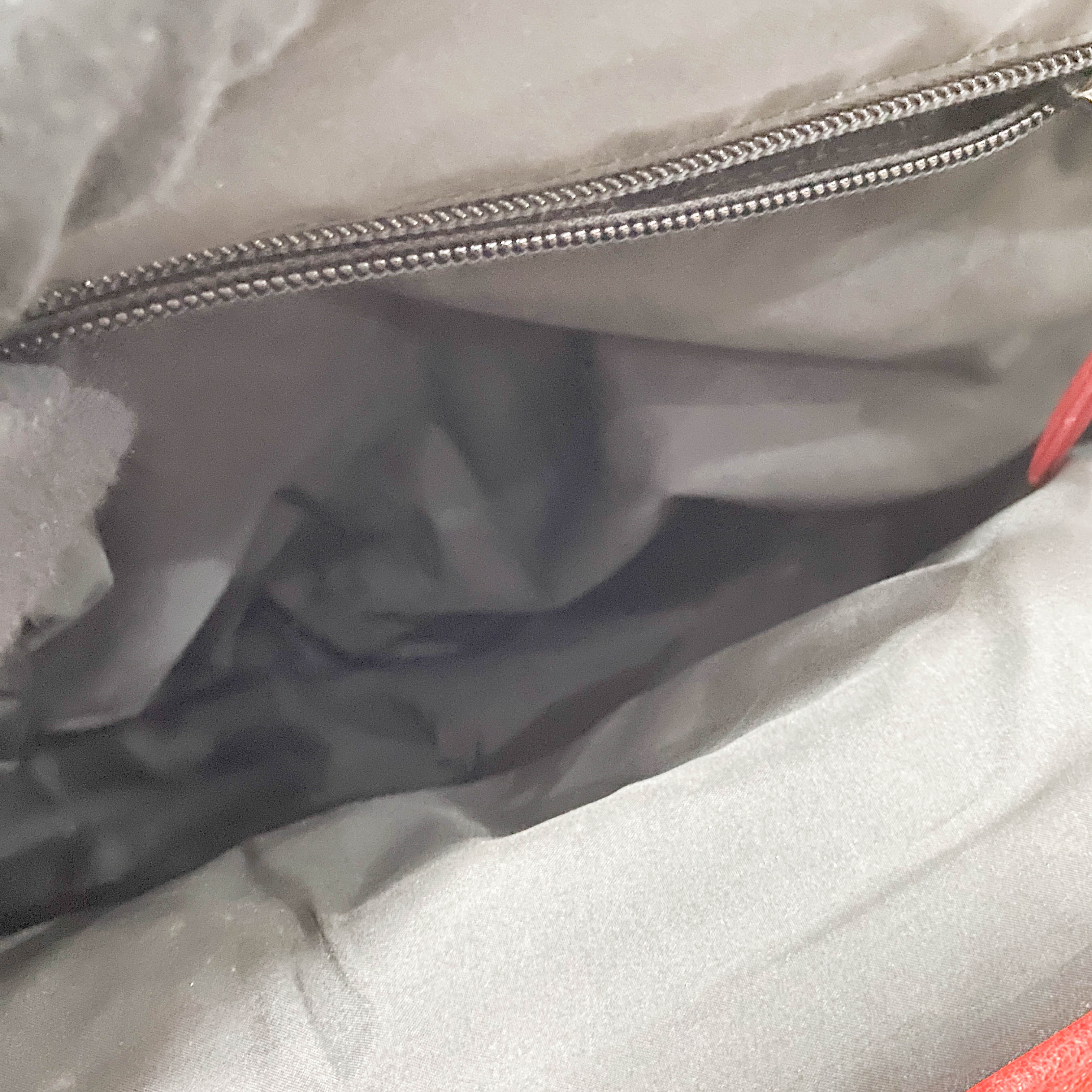 Black Wool & Red Leather Shoulder Bag