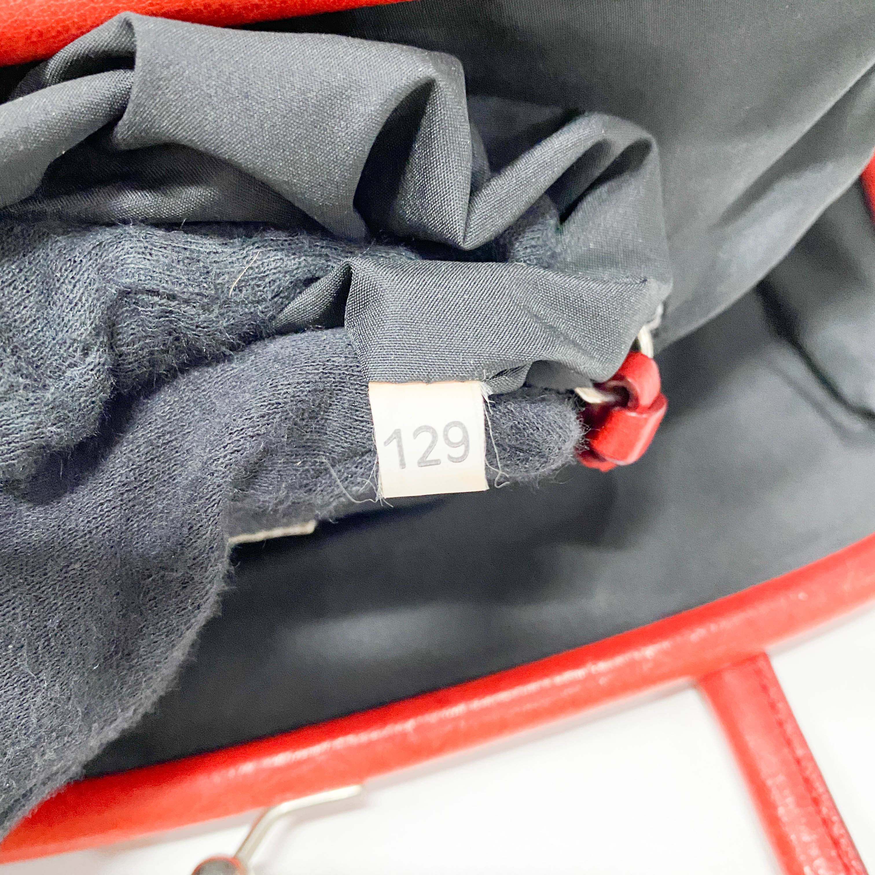 Black Wool & Red Leather Shoulder Bag