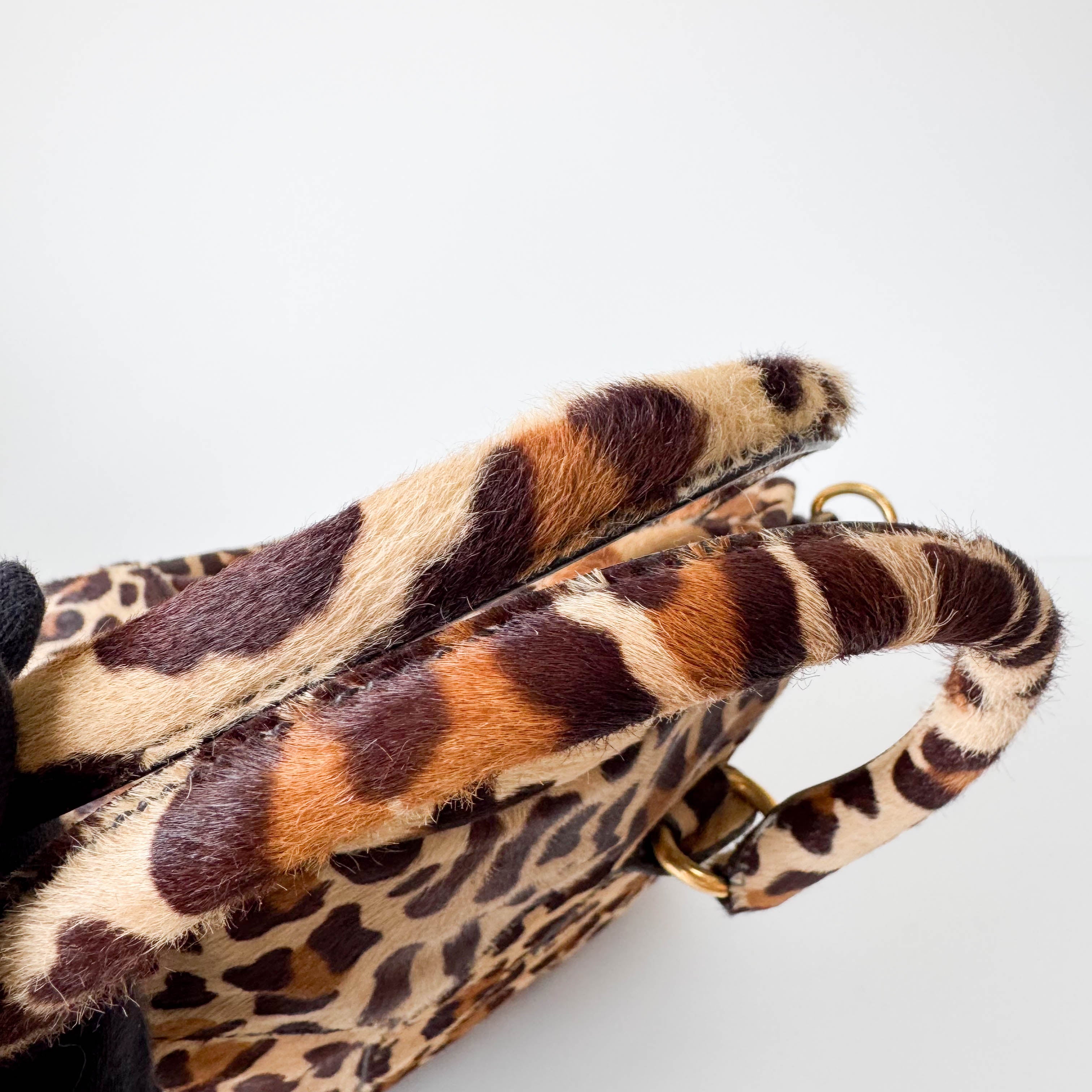 Leopard Print Pony Hair Bowling Bag