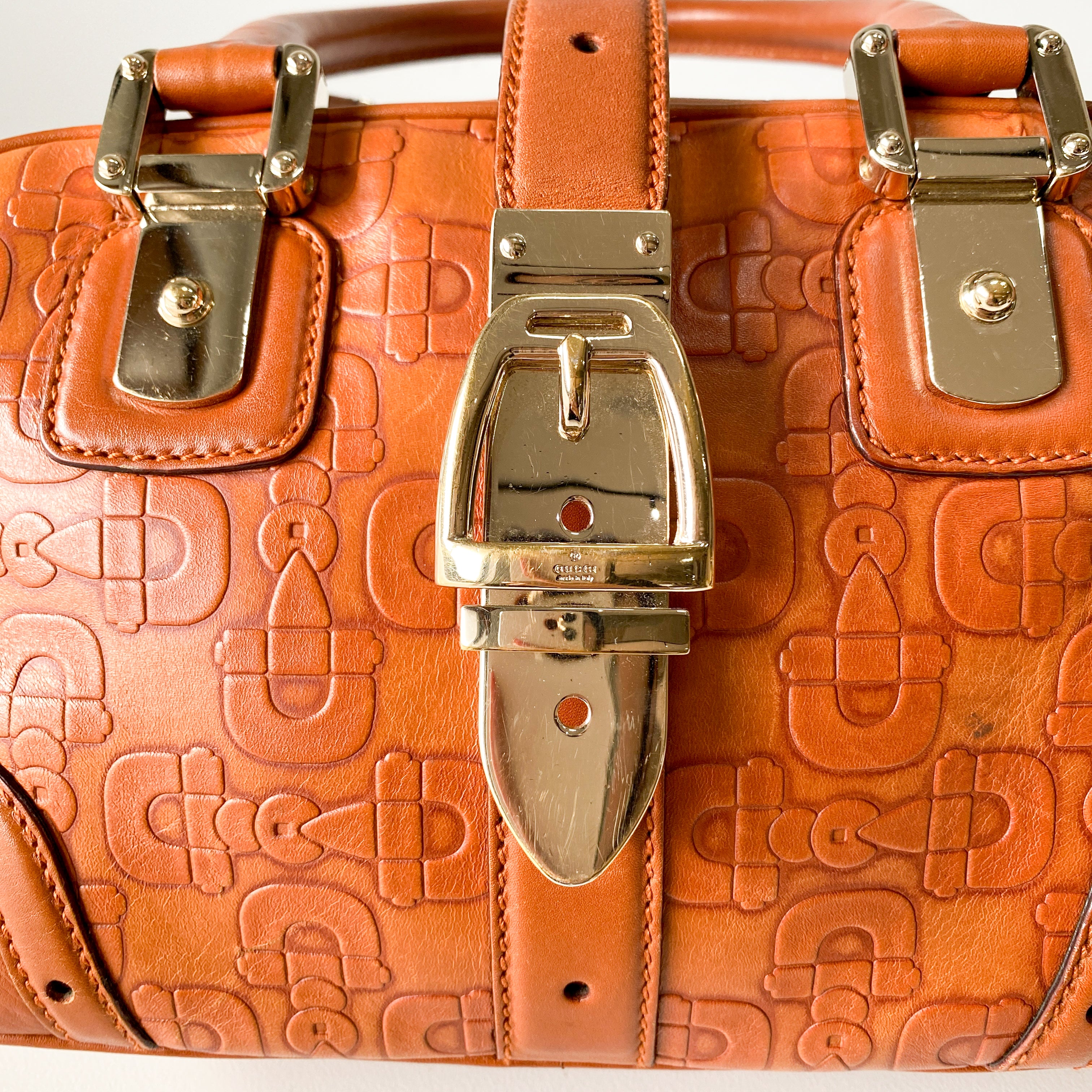 Horsebit Brown Leather Handbag