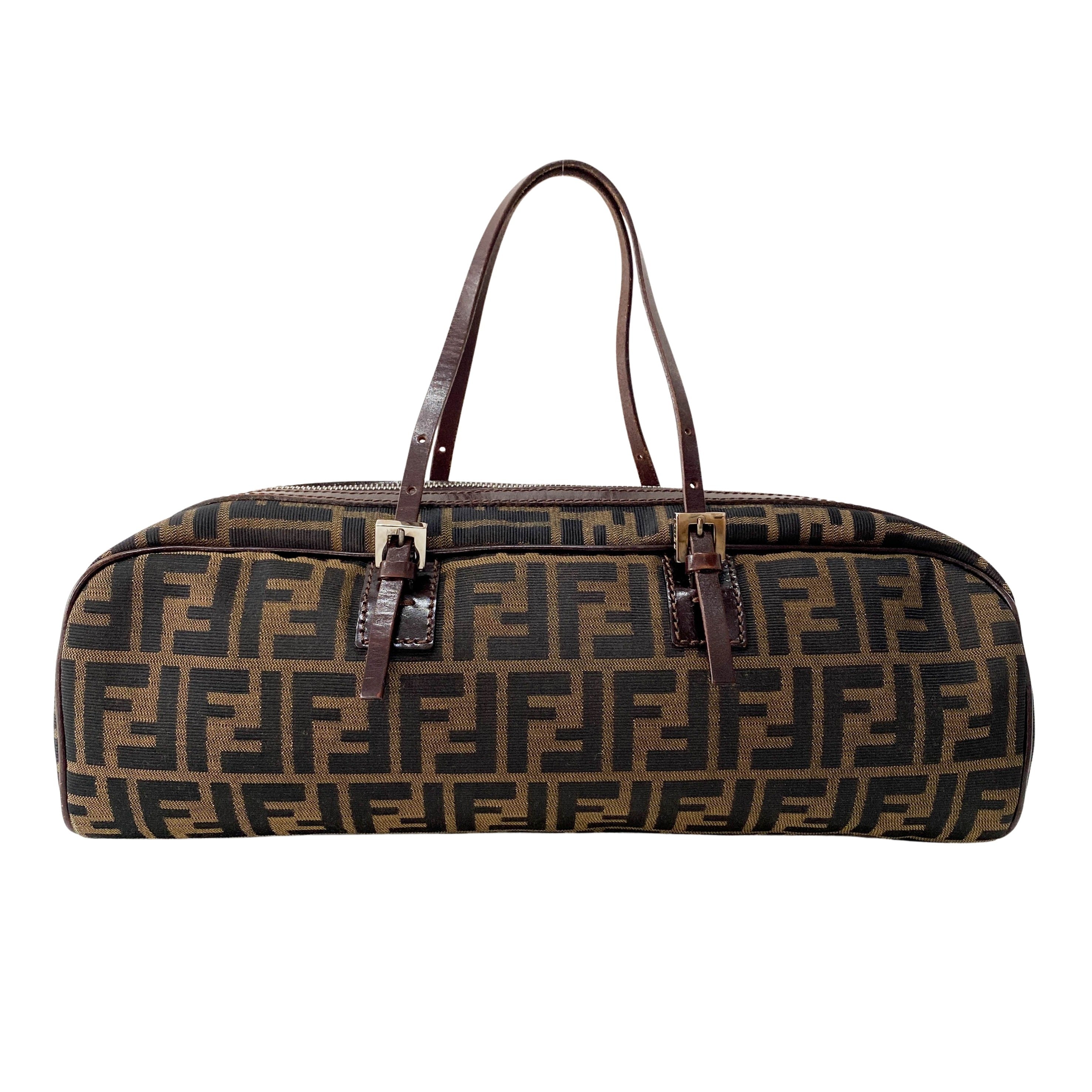 Zucca Brown Canvas Shoulder Bag