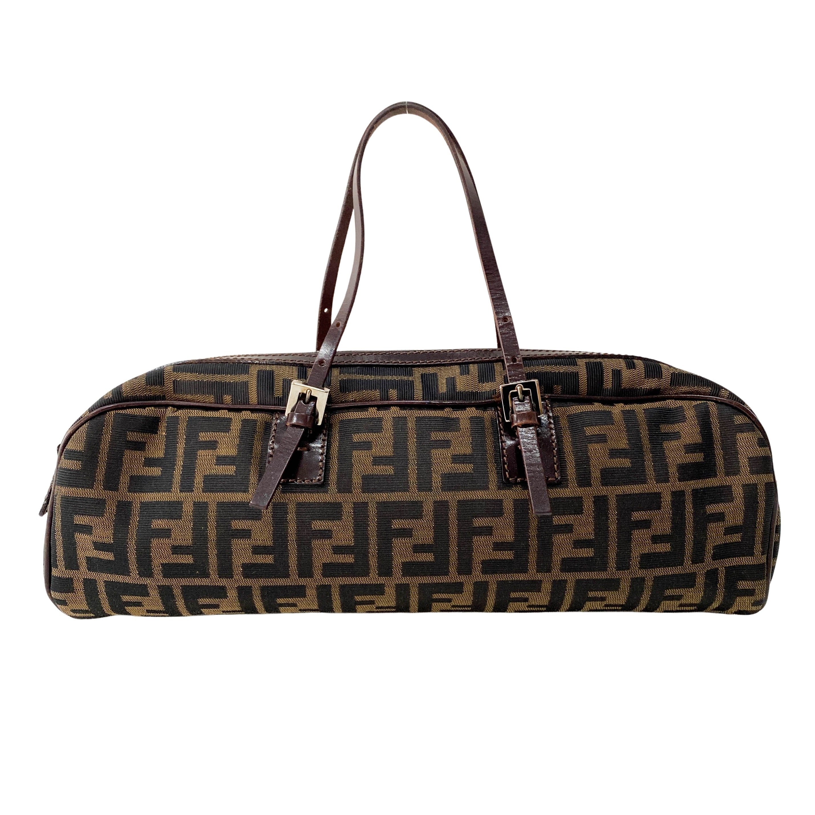 Zucca Brown Canvas Shoulder Bag