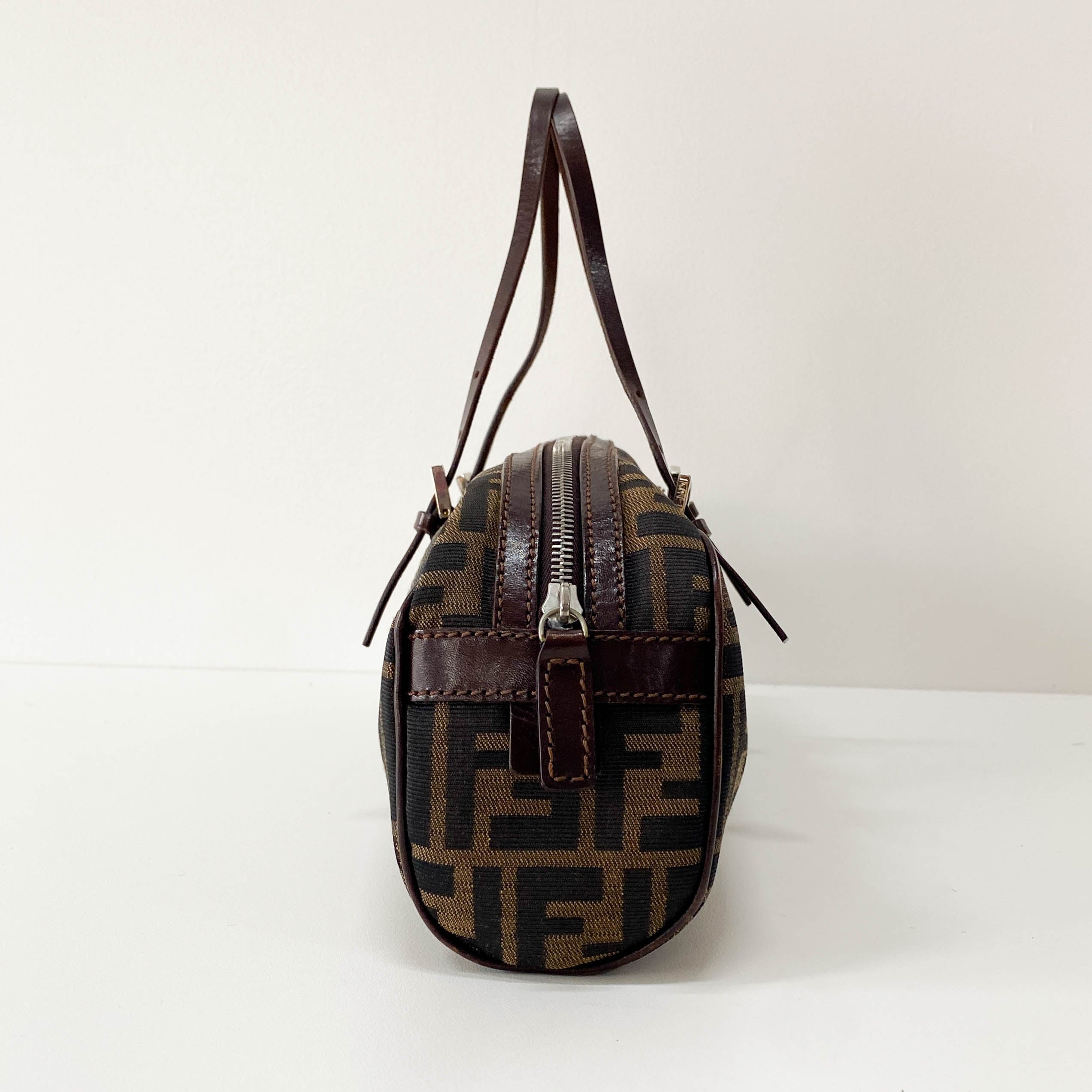 Zucca Brown Canvas Shoulder Bag