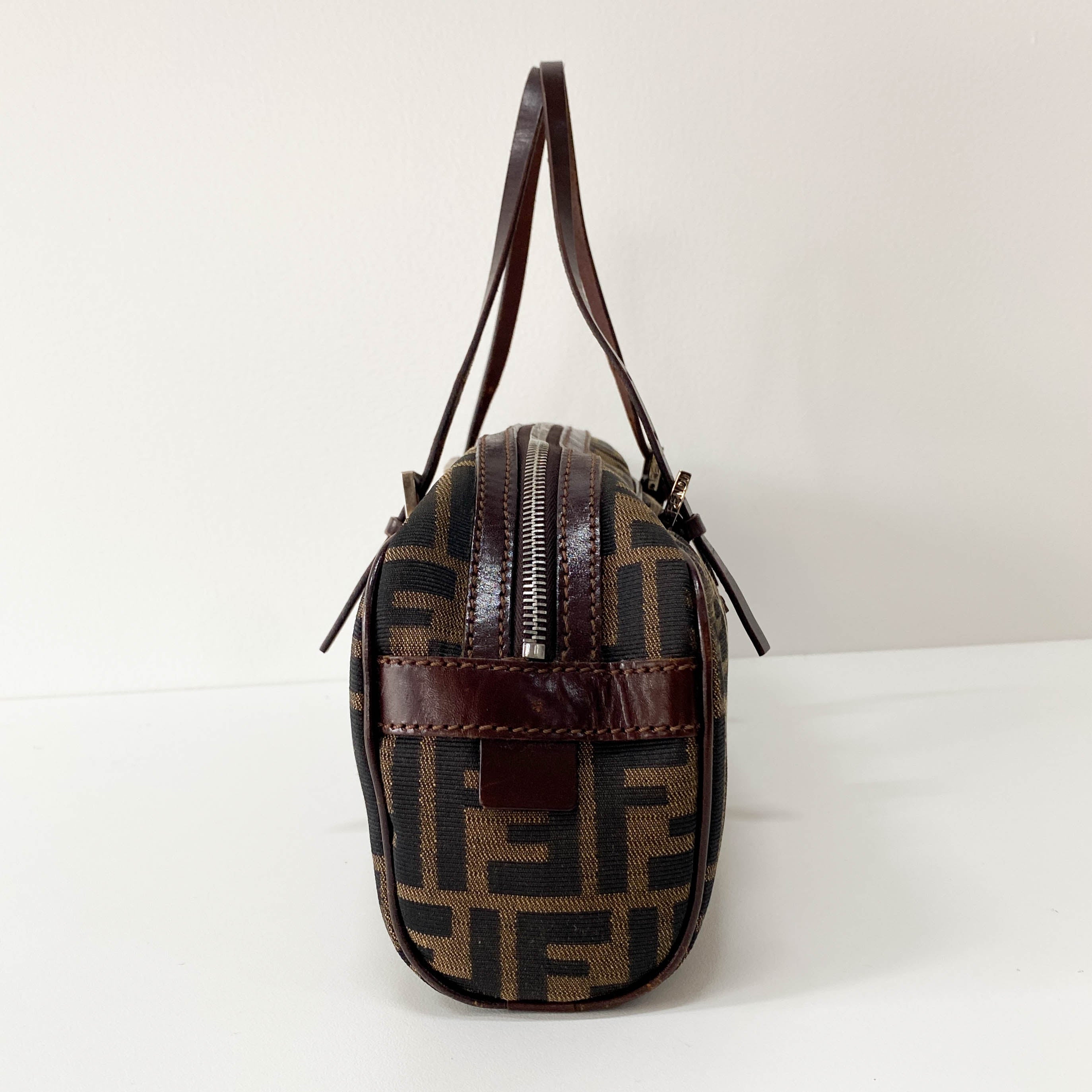 Zucca Brown Canvas Shoulder Bag