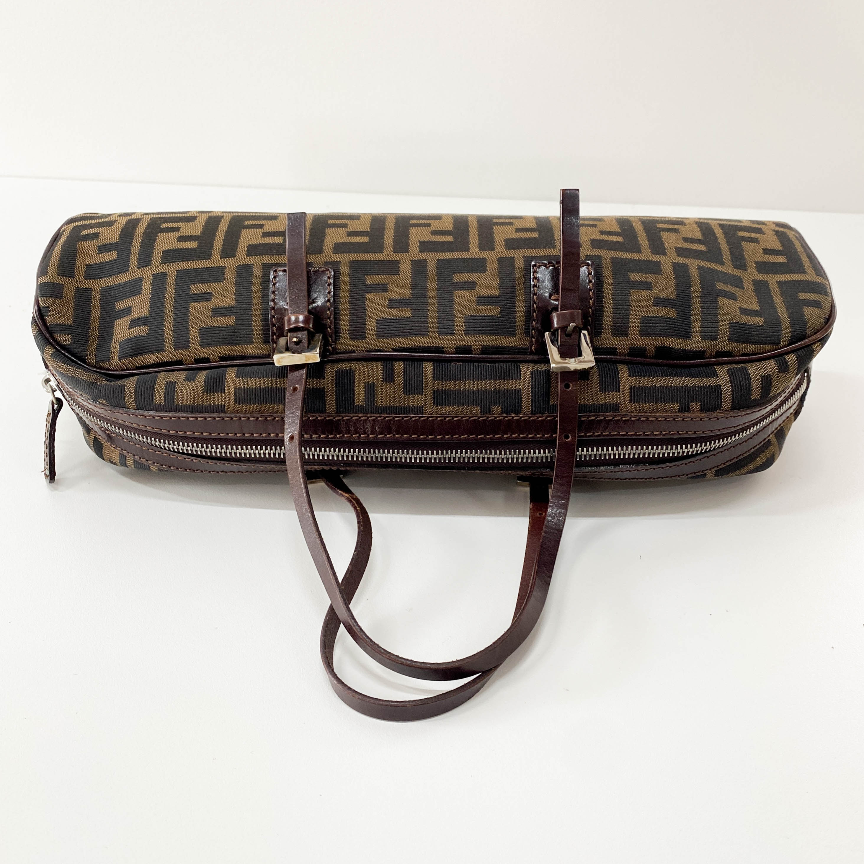 Zucca Brown Canvas Shoulder Bag