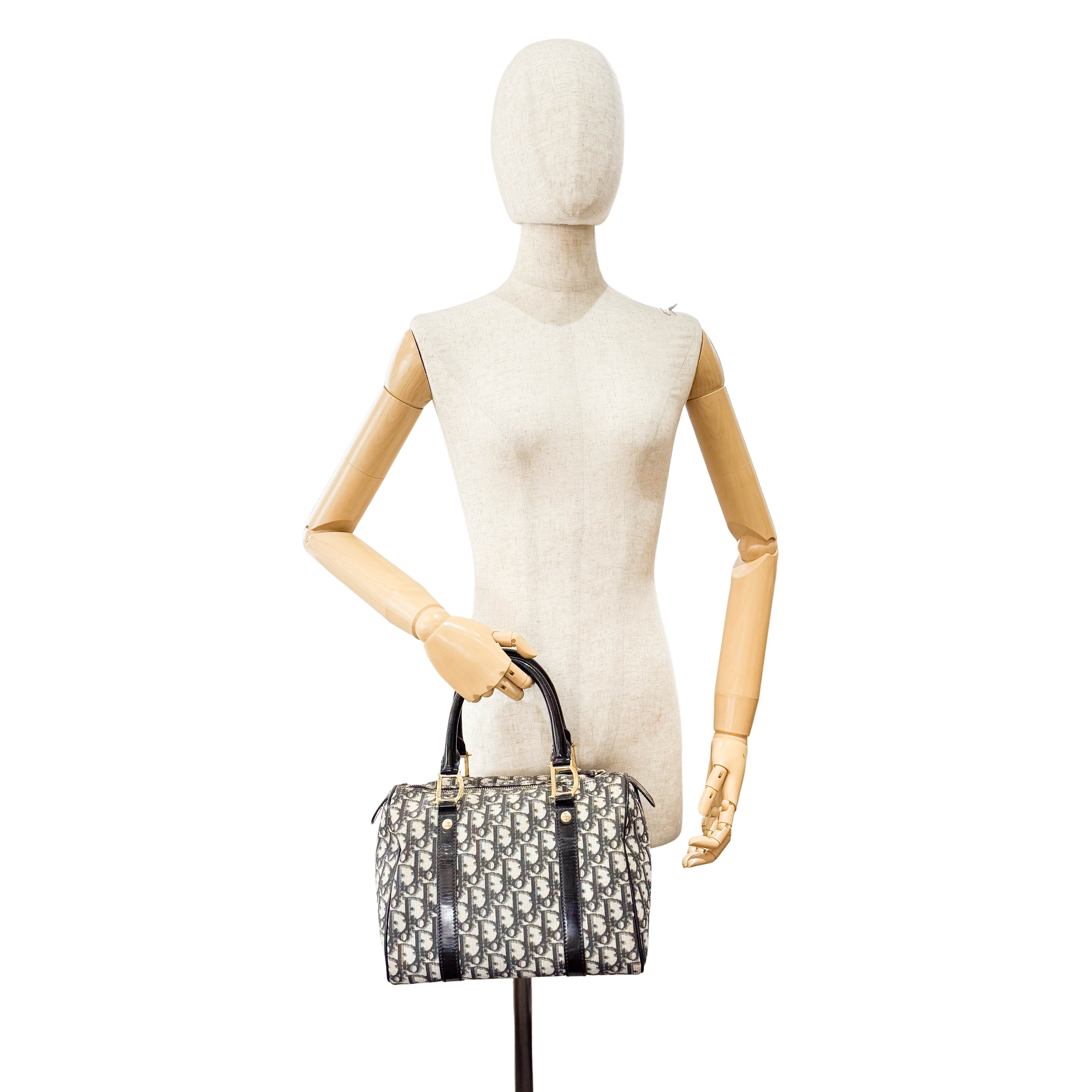 Navy Trotter Mini Boston Handbag